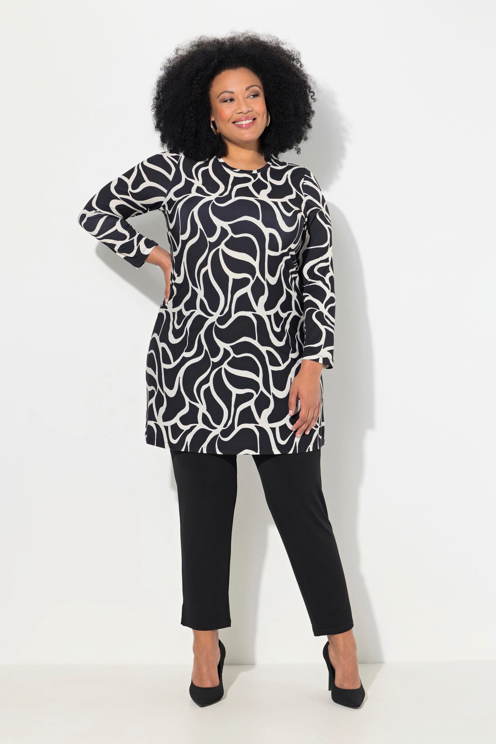 Ulla Popken Longshirt Longshirt bedruckt A-Linie günstig online kaufen