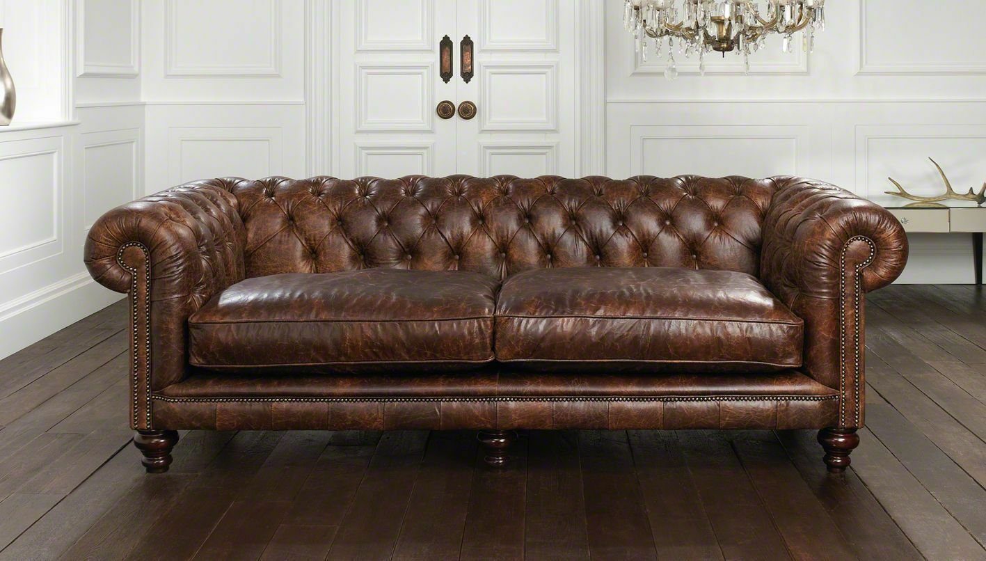 JVmoebel Chesterfield-Sofa, Sofa Design 259 Chesterfield Polster Sitz Luxus Leder Neu Couch