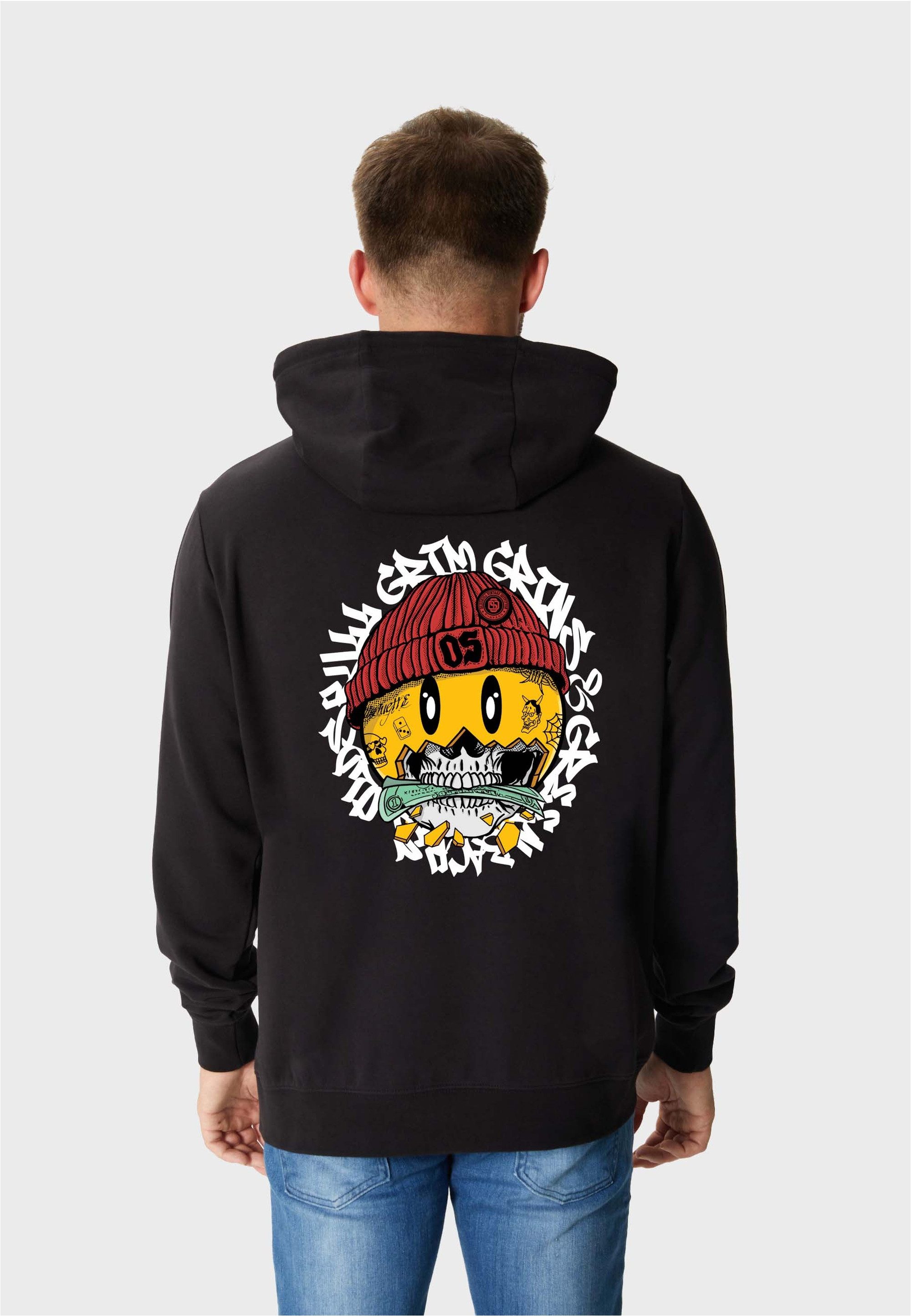 Oldskull Kapuzensweatshirt Xtreme Smiley Cash Skull Graphic Vintage-Vibe in günstig online kaufen