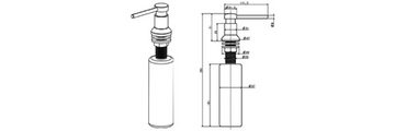 GURARI Seifenspender DH G, (1-tlg), Seifenspender DTR, Messing + Kunststoffflasche, 350 ml