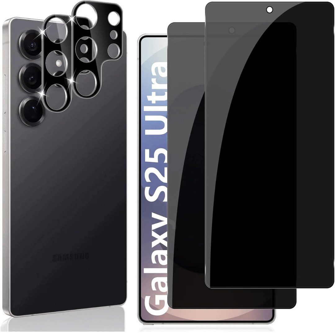 SmartUP Displayschutzglas 2X Schutzglas für Samsung Galaxy S25 Ultra Blickschutz Panzerglas Full für Für Samsung Galaxy S25 Ultra, Anti-Spy, Sichtschutz