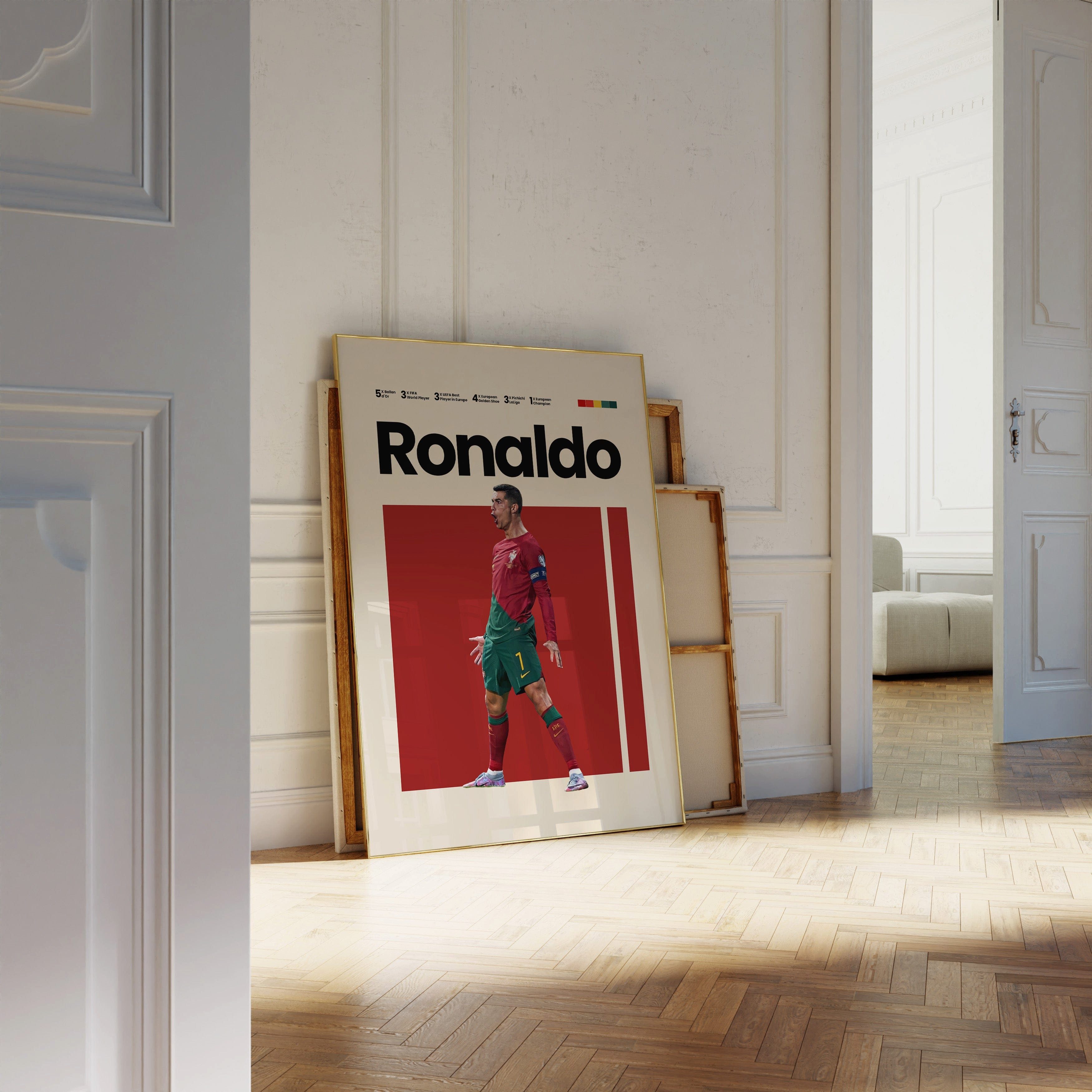 JUSTGOODMOOD Poster Mbappe Ronaldo Messi Neymar Fußball Minimalistisch Mid Century Modern, Neymar (1 St)