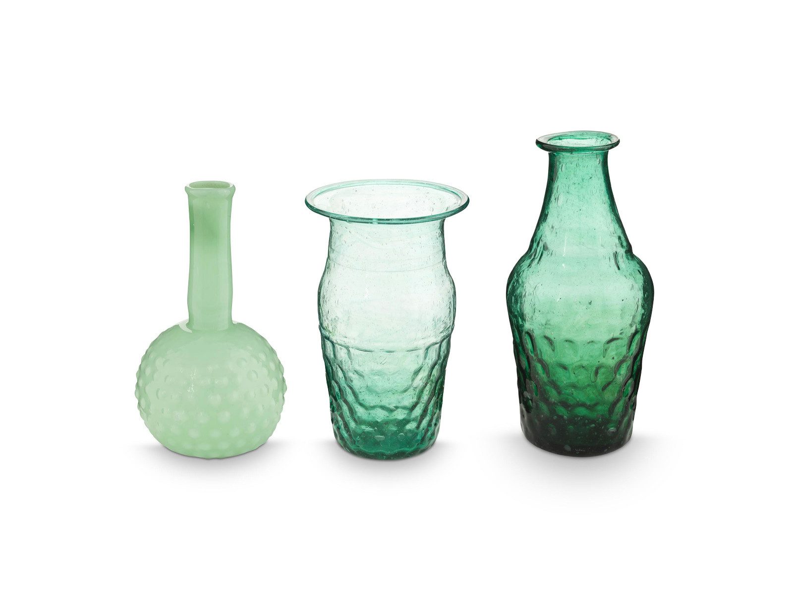 PiP Studio Dekovase Vases Glass Blue-Green Set3 (Vasen)