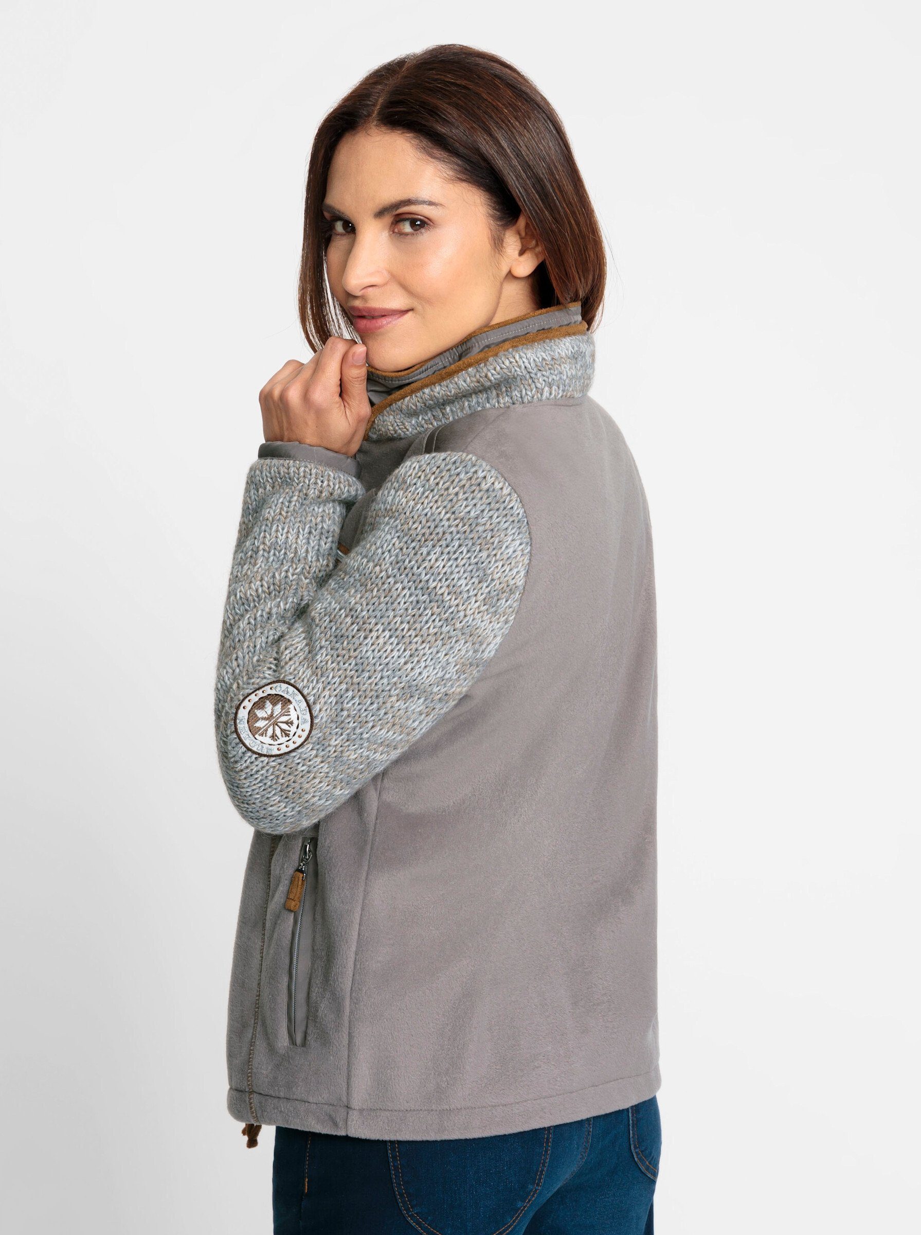 WITT Fleecejacke WEIDEN taupe-ecru-meliert