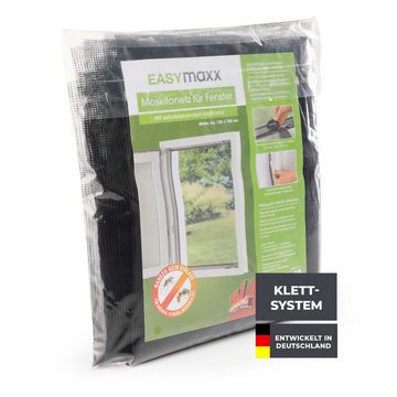 EASYmaxx Insektenschutz-Fensterrahmen Moskitonetz mit Klettverschluss, (1-St), 130x150cm zuschneidbar mit Klettbefestigung