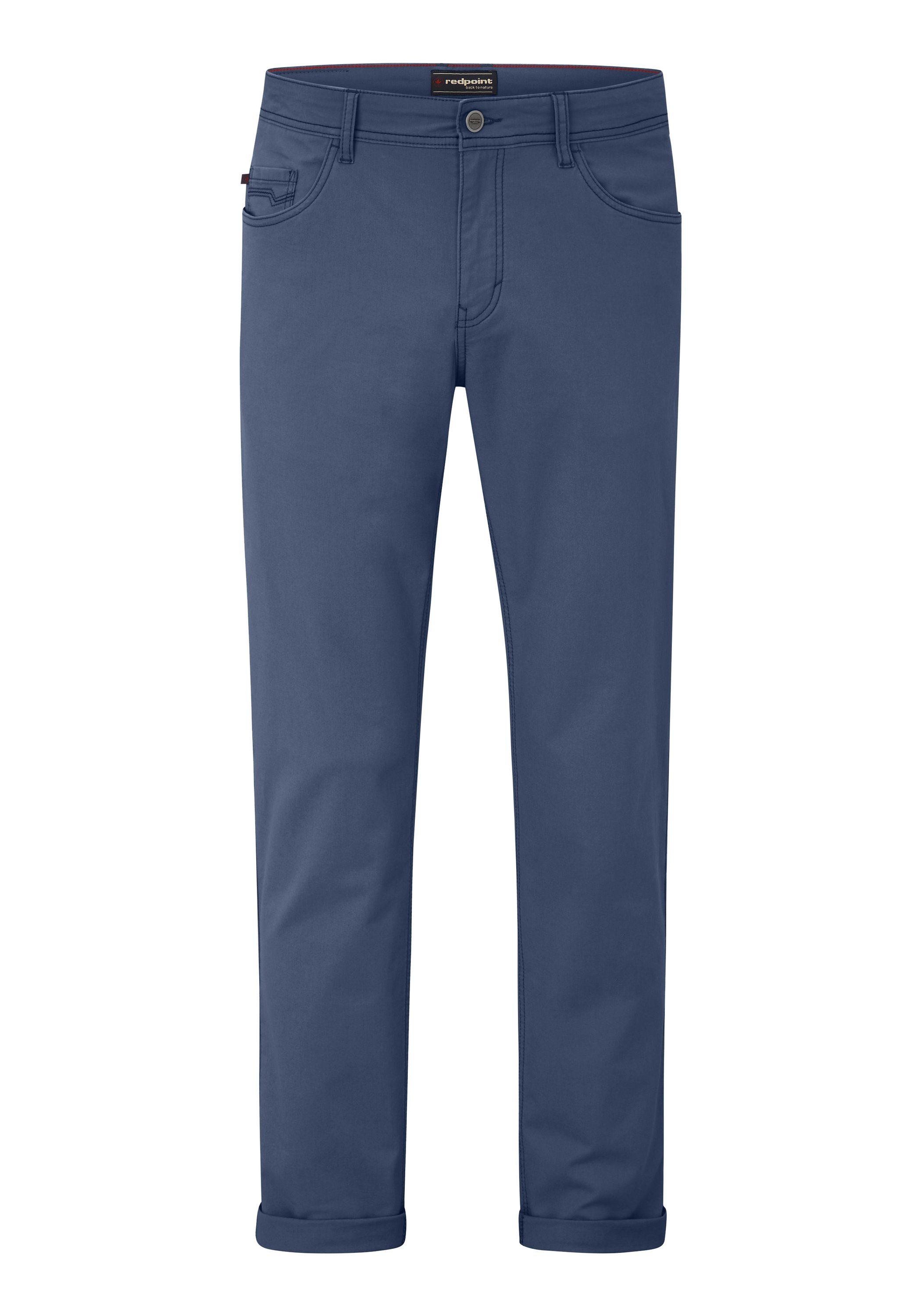 Stretch blue Hose mit Stoffhose MILTON Straight-Fit Redpoint 5-Pocket
