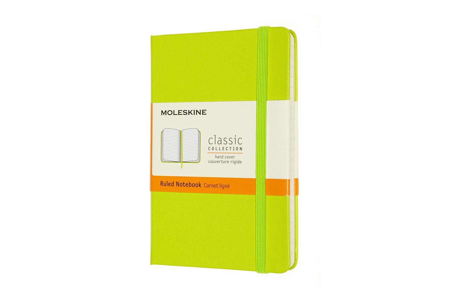 MOLESKINE Notizbuch, Classic Collection P/A6 Pocket (9x14) - mit festem Einband - 70g-Papier Limetten Grün
