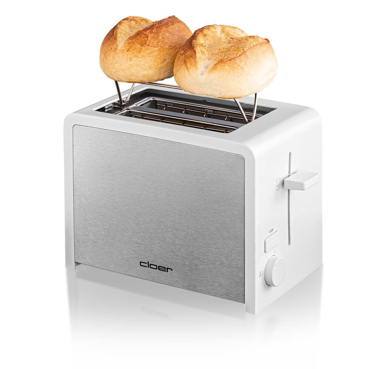 Cloer Toaster Cloer Toaster weiß für zwei Scheiben, 825 W