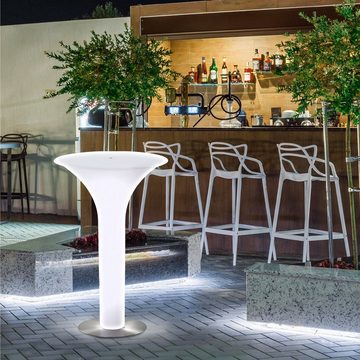 wuuhoo Stehtisch Stehtisch LED beleuchtet mit Akku für Innen+Außen, Cocktailtisch mit 16 Farben I Farbwechsel mit Fernbedienung I Witterungsbeständig für Innen und Außen I Gartendeko und Eventdekoration