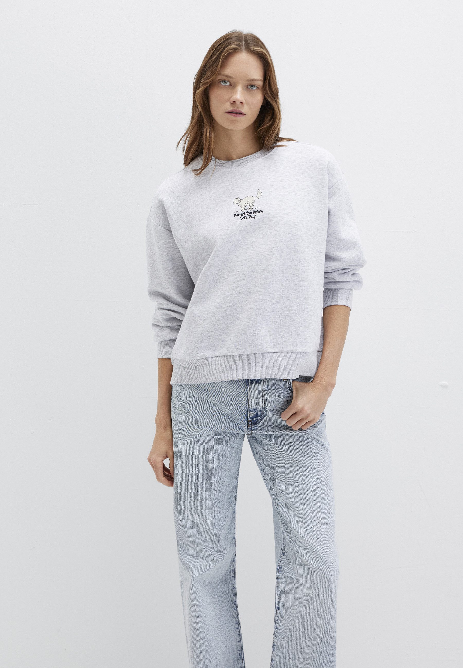 Mavi Rundhalspullover CAT PRINTED SWEATSHIRT Sweatshirt Rundhals günstig online kaufen