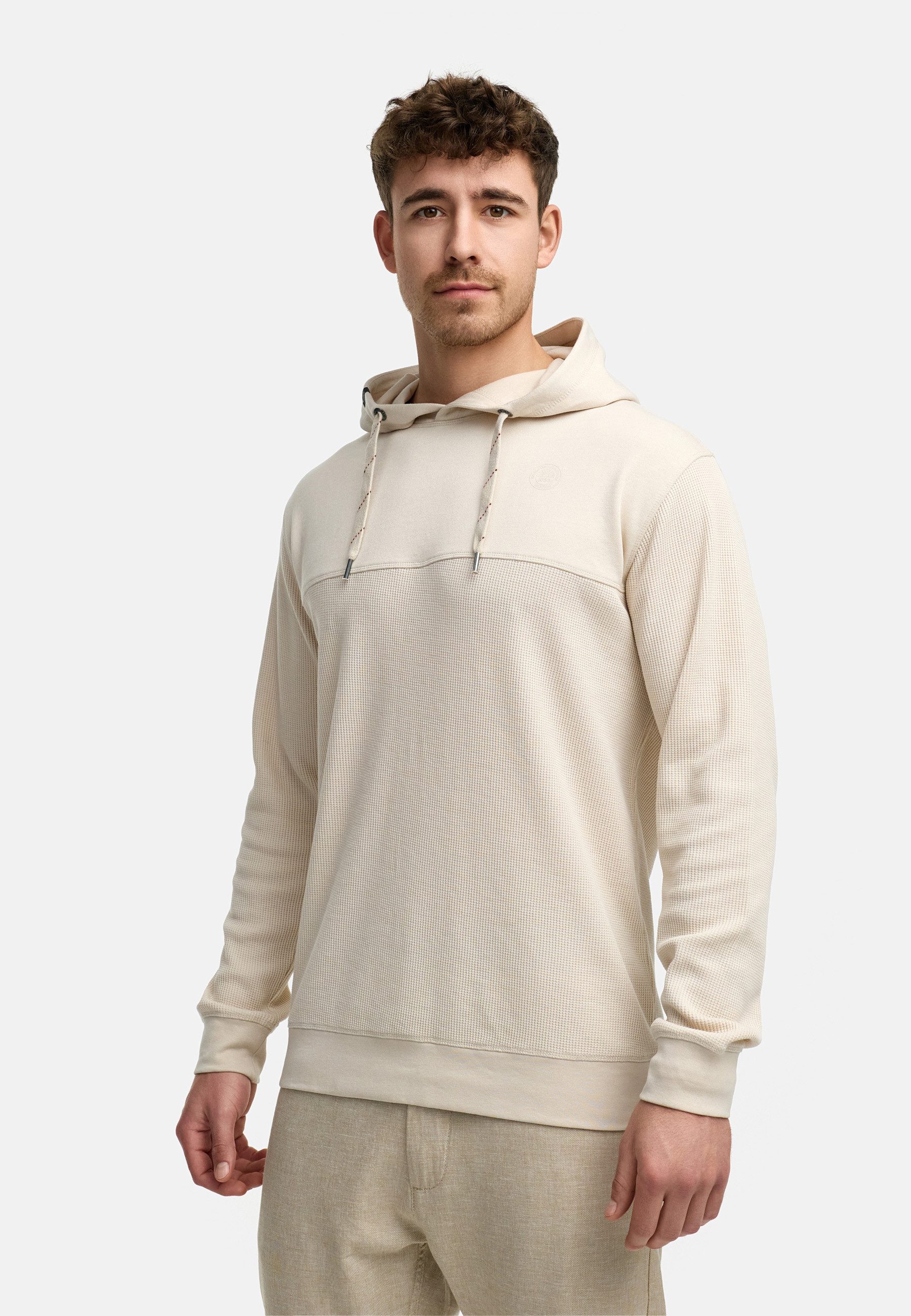 Indicode Hoodie Herren INTommaso Sweatshirt Kapuze Herrenhoodie aus Waffels günstig online kaufen