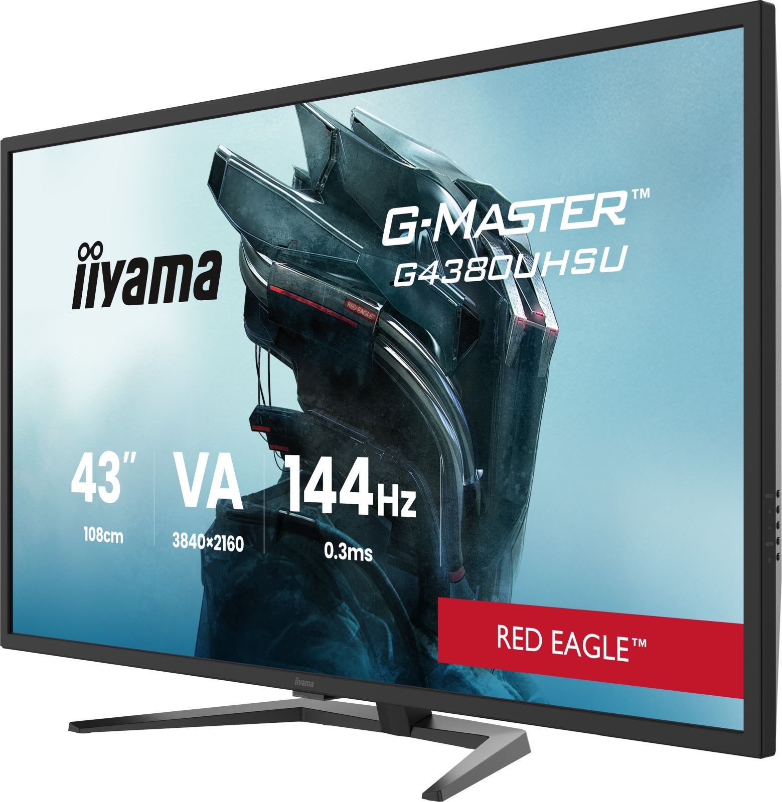 Iiyama TFT G4380UHSU 108cm VA 43/3840x2160/2xHDMI/2xDP/4xUSB 3.2 TFT-Monitor (3840 x 2160 px, 4K Ultra HD, 0,4 ms Reaktionszeit, 144 Hz, VA, Adaptive-Sync, Lautsprecher, HDCP, HDR, Kopfhörerbuchse)