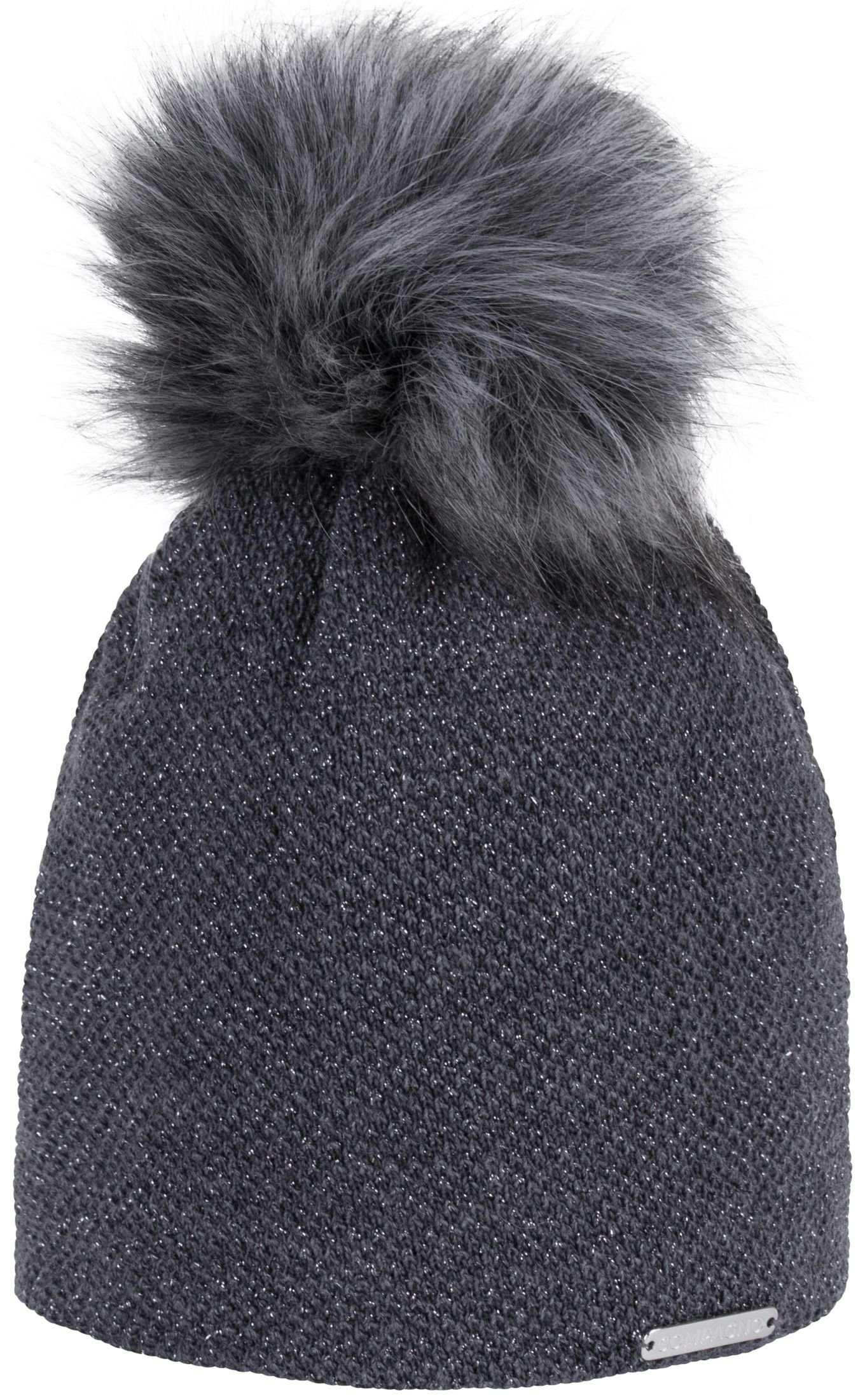 compagno Bommelmütze (1-St) Bommelmütze Wintermütze Damen Metallic-Garn Fleecefutter Beanie