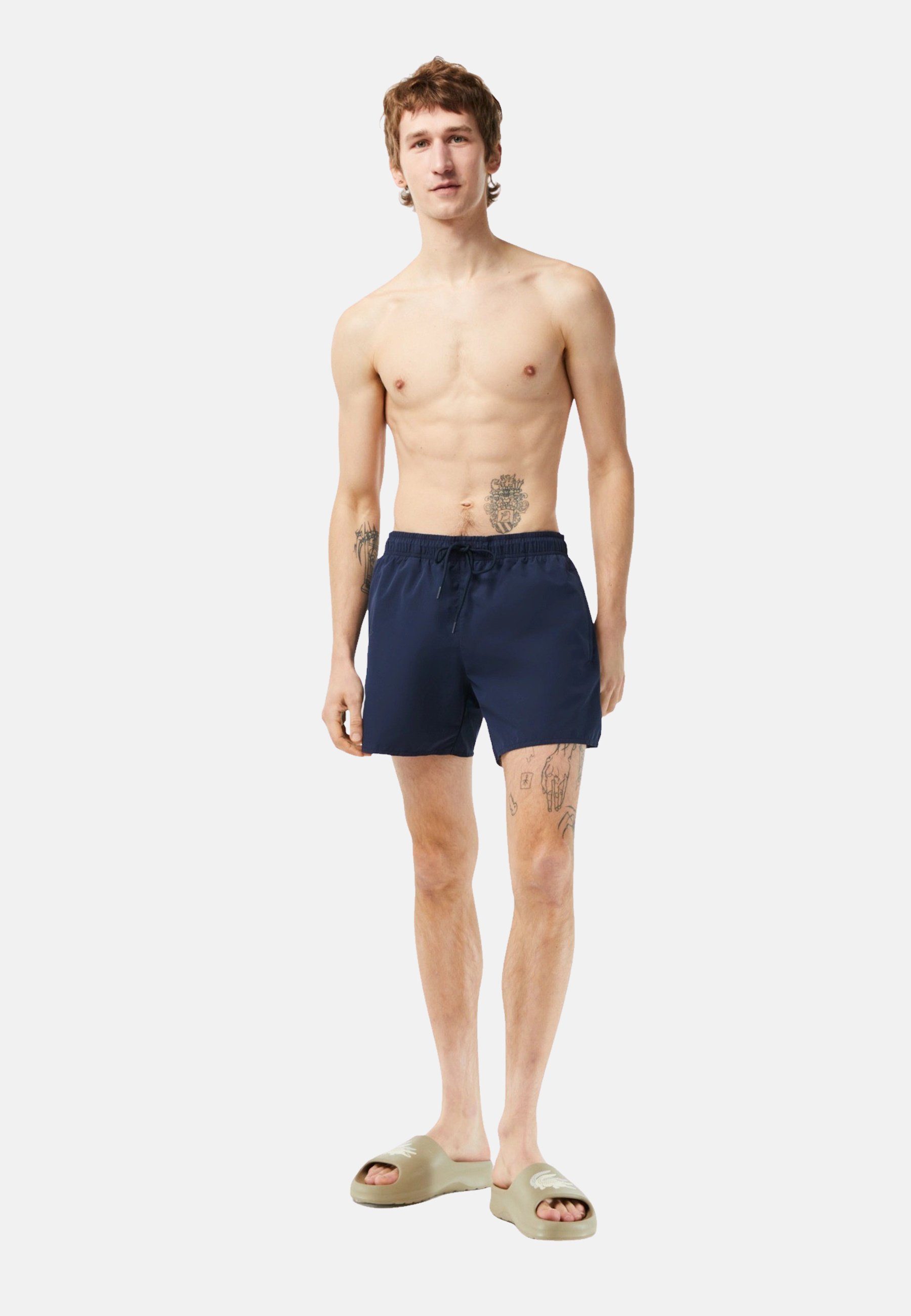 Lacoste Badeshorts Badehose Bade-Shorts mit Taschen, Mesh-Futter und (1-St)