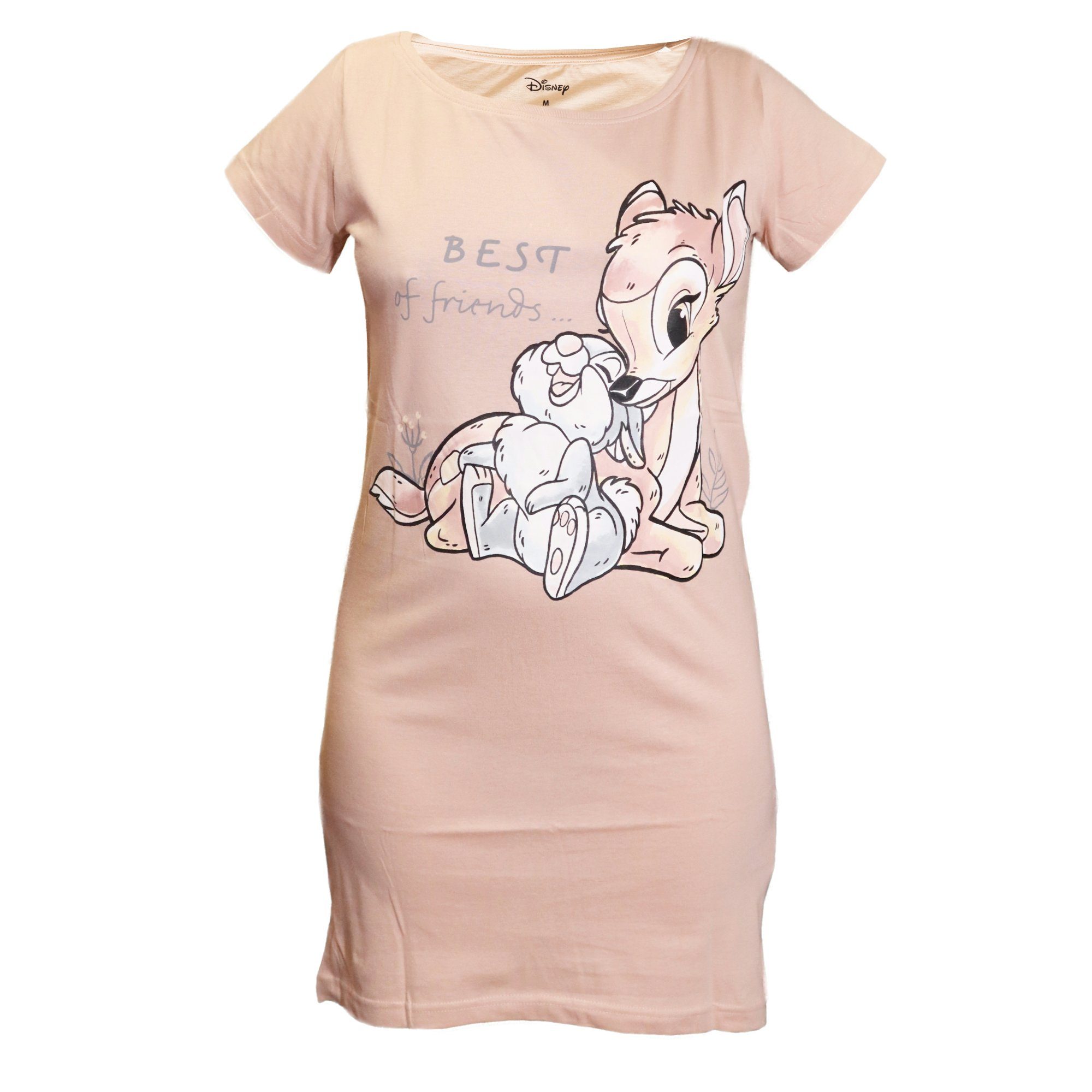 Disney Pyjamaoberteil Disney Bambi Klopfer XS kurzarm Damen Baumwolle Nachthemd Gr. Schlafshirt XL bis