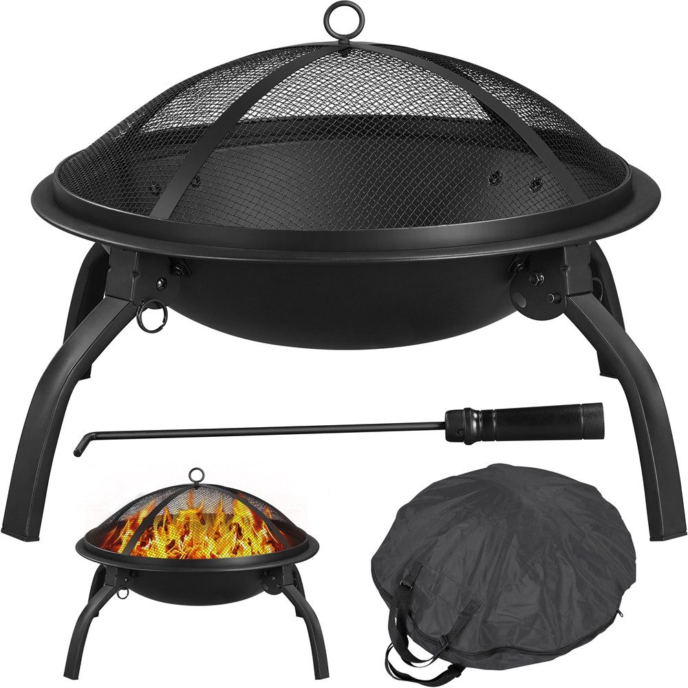 Yaheetech Feuerschale Ø54cm, Feuerstelle mit Tragetasche & vier klappbaren günstig online kaufen
