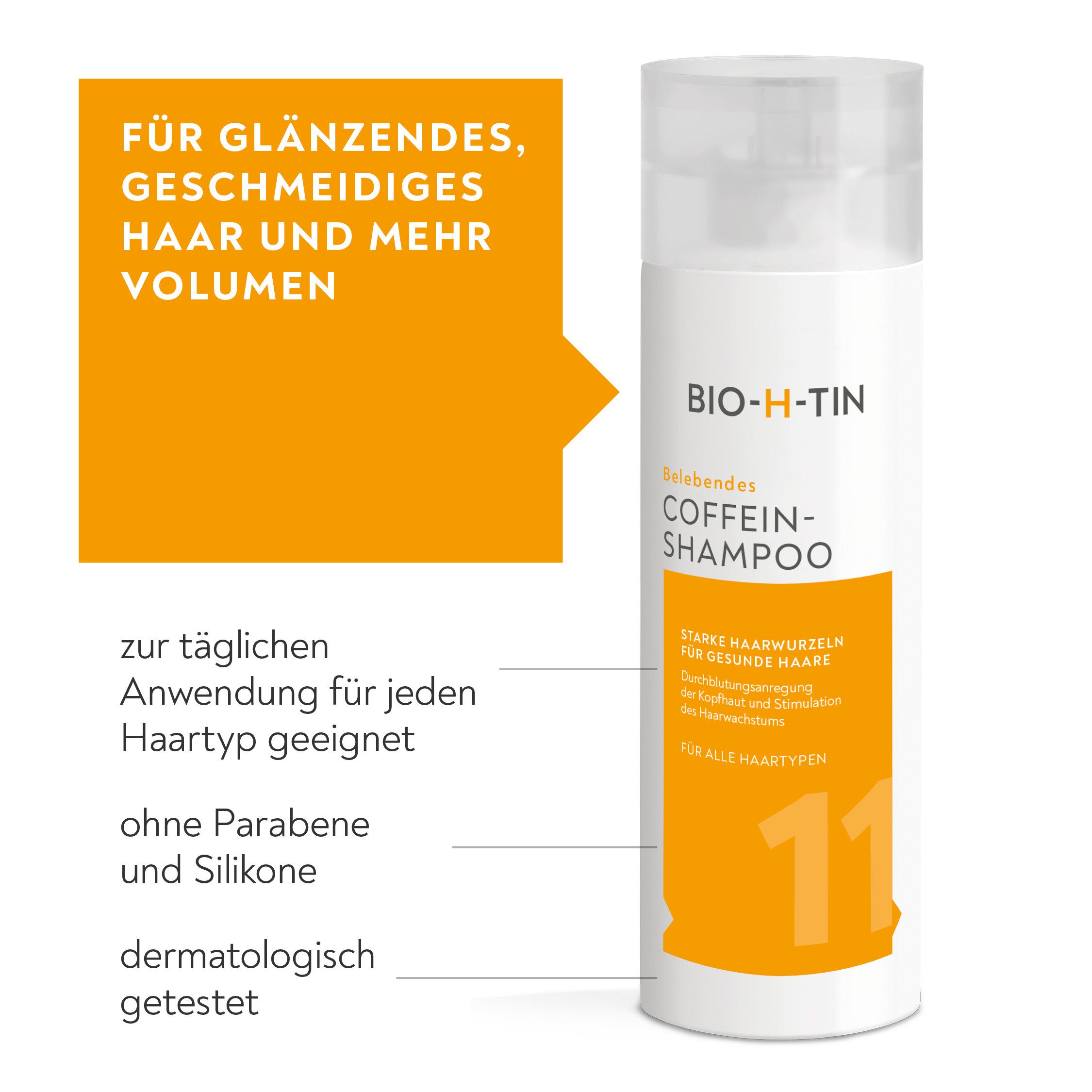BIO-H-TIN® Haarshampoo Belebendes Coffein-Shampoo, 200 ml, 1-tlg., -