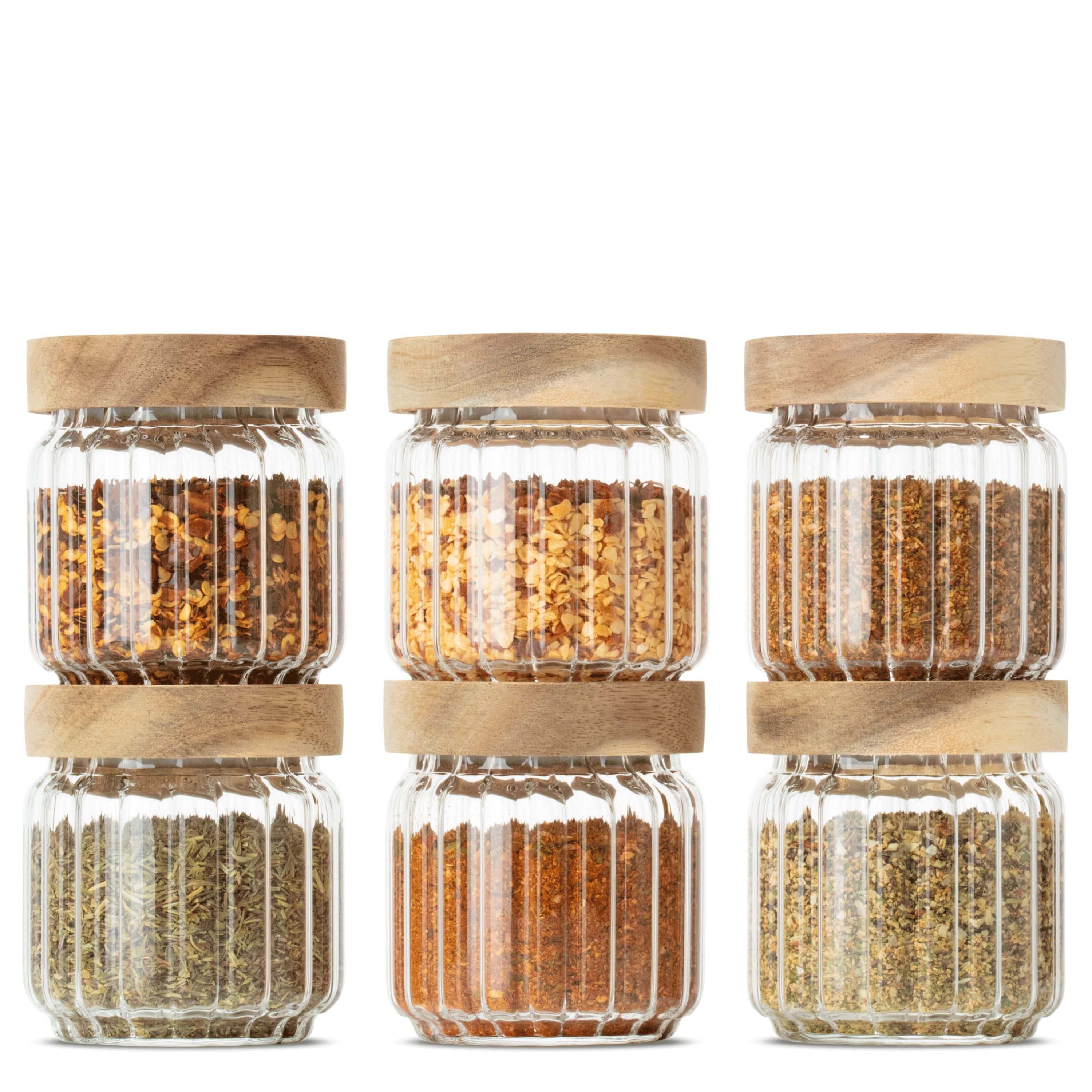 Econovo Vorratsglas geriffelt, (Set, 6-tlg., stapelbar & luftdicht), Vorratsdosen aus Glas für Lebensmittel groß & klein. Reduzierter Preis € 39,99. Unverbindliche Preisempfehlung € 44,99