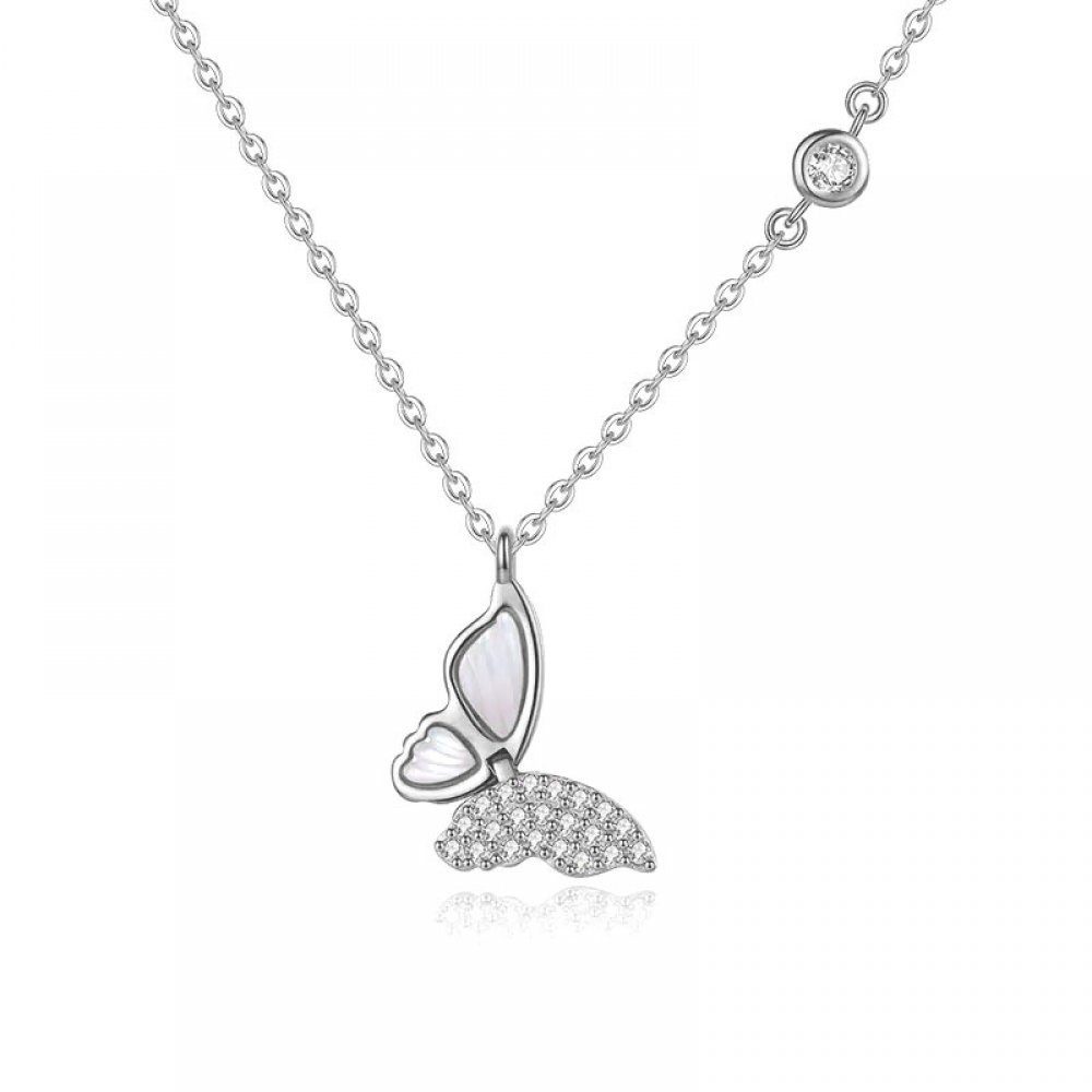 Anhänger White Frauen, Pure Silver Kette Invanter Schmetterling mit inkl.Geschenkbo für S925 Fritillaria Halskette
