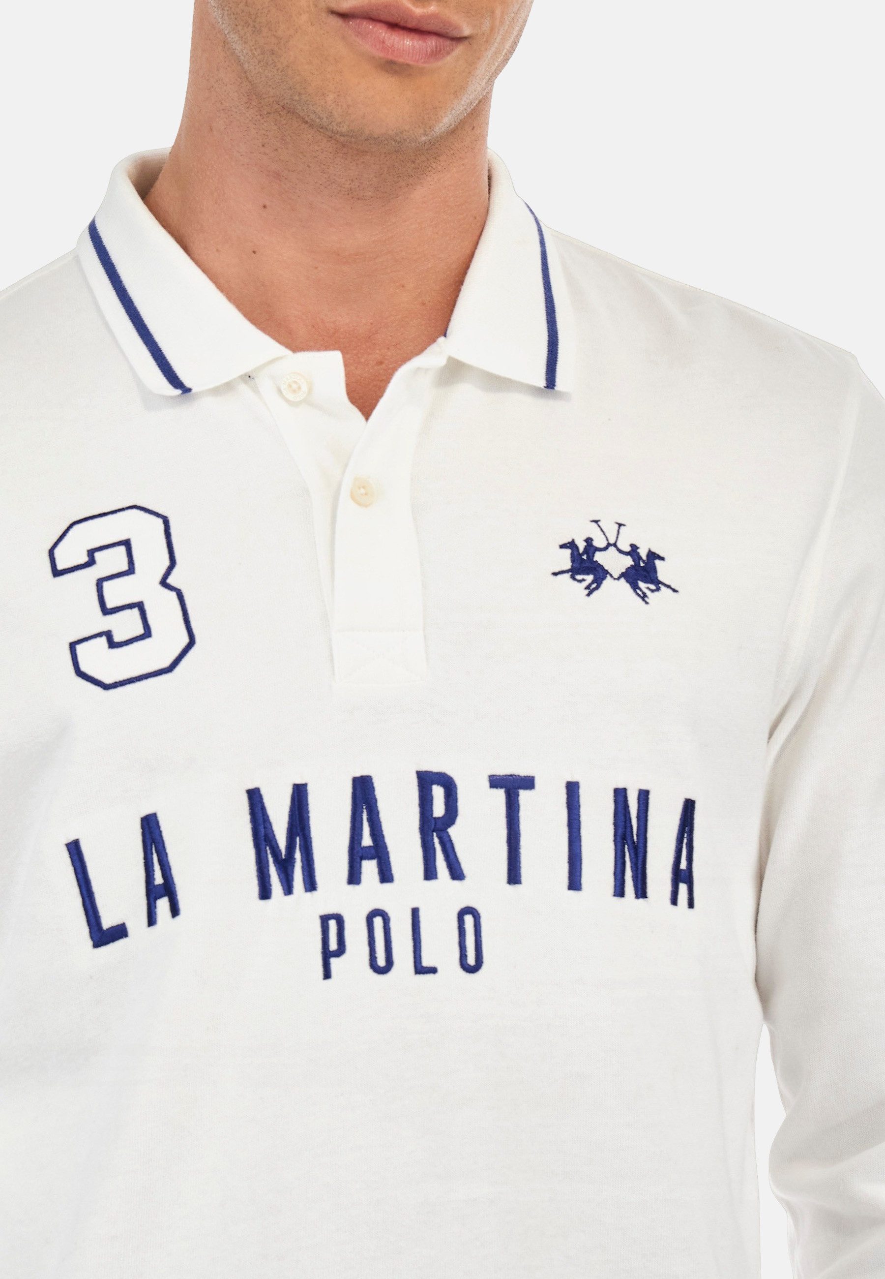 La Martina Poloshirt Poloshirt Langarmshirt mit Polokragen (1-tlg., 1)