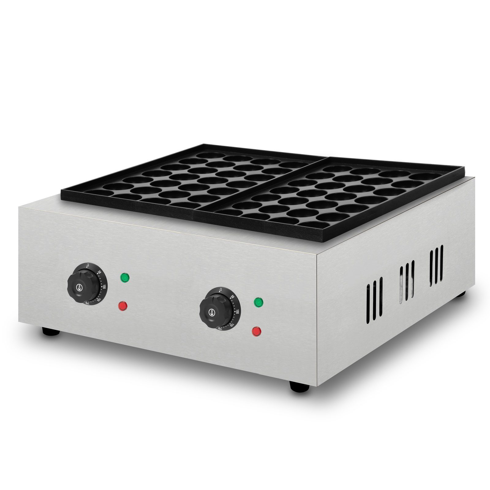 vertes Crêpesmaker Takoyaki Maschine, Elektrisch 4000W, 4000 W, Grill mit Edelstahl Gehäuse, 2x Temperatur Stufenlos bis 300 °C