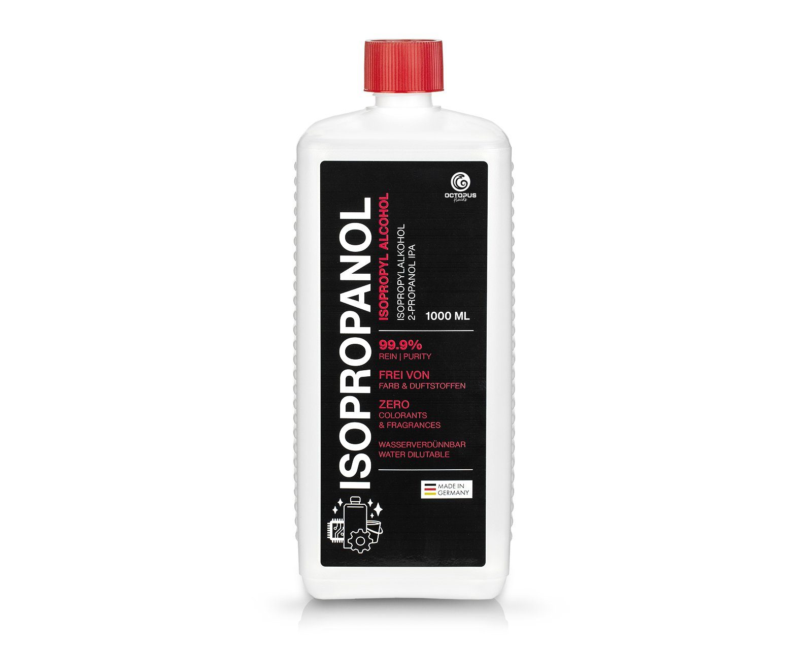 OCTOPUS Fluids 1 L Isopropanol 99,9%, Isopropylalkohol 2-Propanol IPA Nachfülltinte (Set, 1x 1000 ml, 1000 ml)