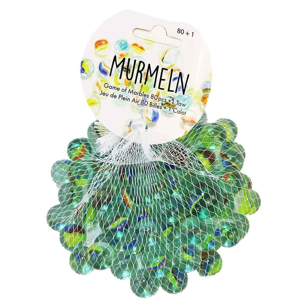 Krüger & Gregoriades Spiel Murmel Set mit 80+1 Glasmurmeln im Netz