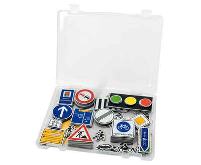 Betzold Lernspielzeug Verkehrszeichen-Set Kinder magnetisch 218 Teile Verkehrsschilder, Mit magnetischer Rückseite