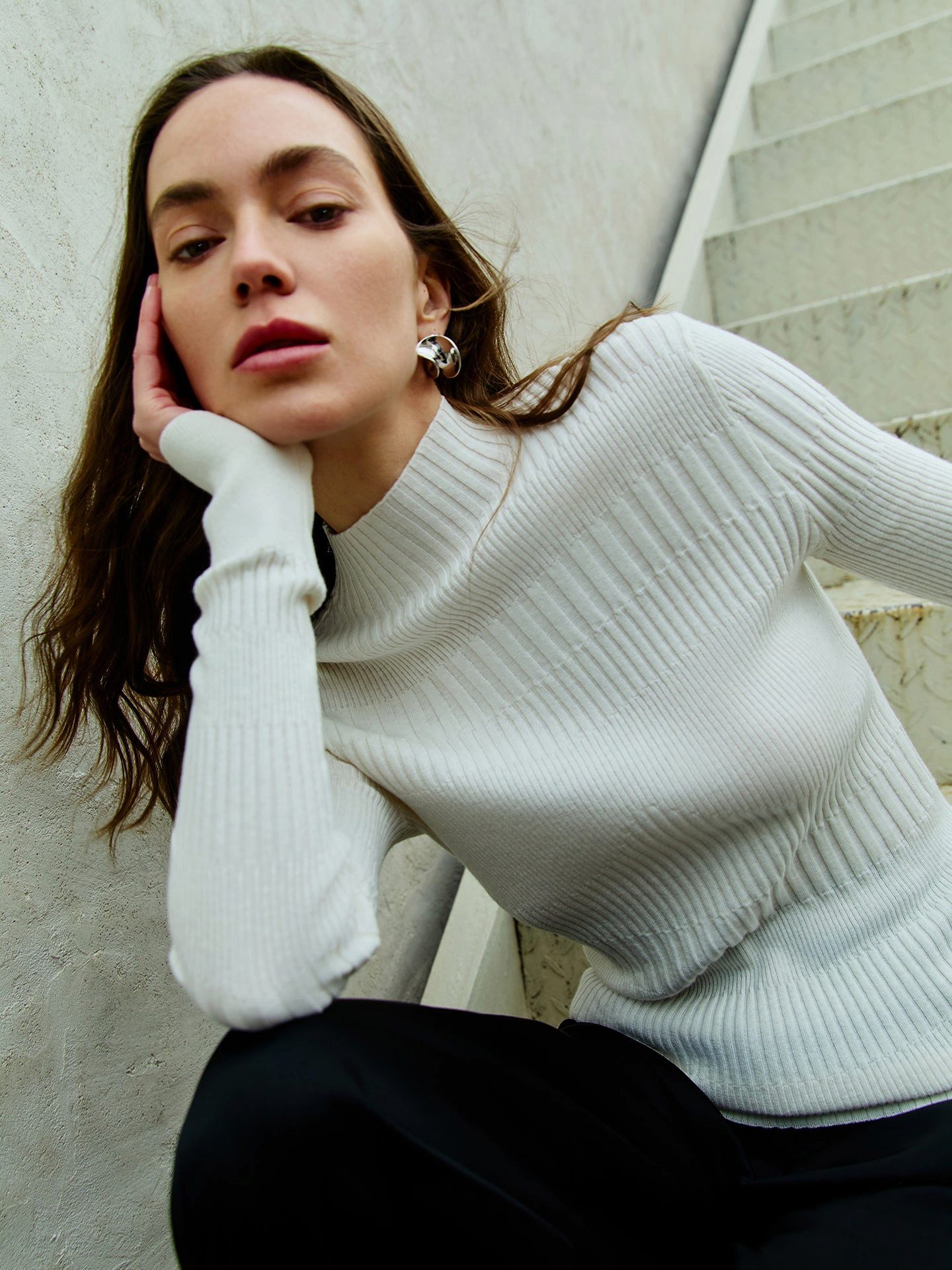 GOBI Cashmere Stehkragenpullover High-neck Ribbed Cotton günstig online kaufen