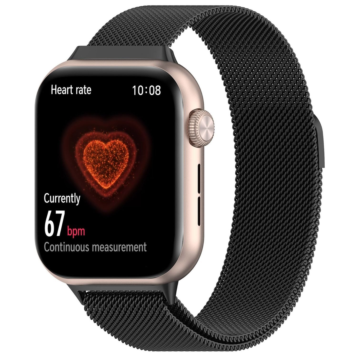 Wigento Smartwatch-Armband Für Honor Watch 5 Metall Milan Mesh Magnetverschluss Armband Schwarz, Edelstahl, magnetischer Verschluss, atmungsaktiv
