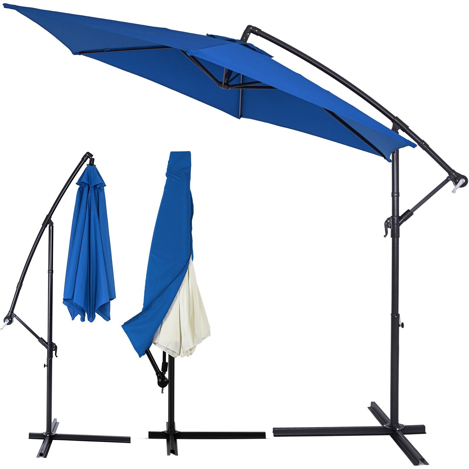 ABCCANOPY Sonnenschirm 270 Cm – Wasserabweisend, Mit Kurbel & Kippfunktion, Für Garten & Terrasse