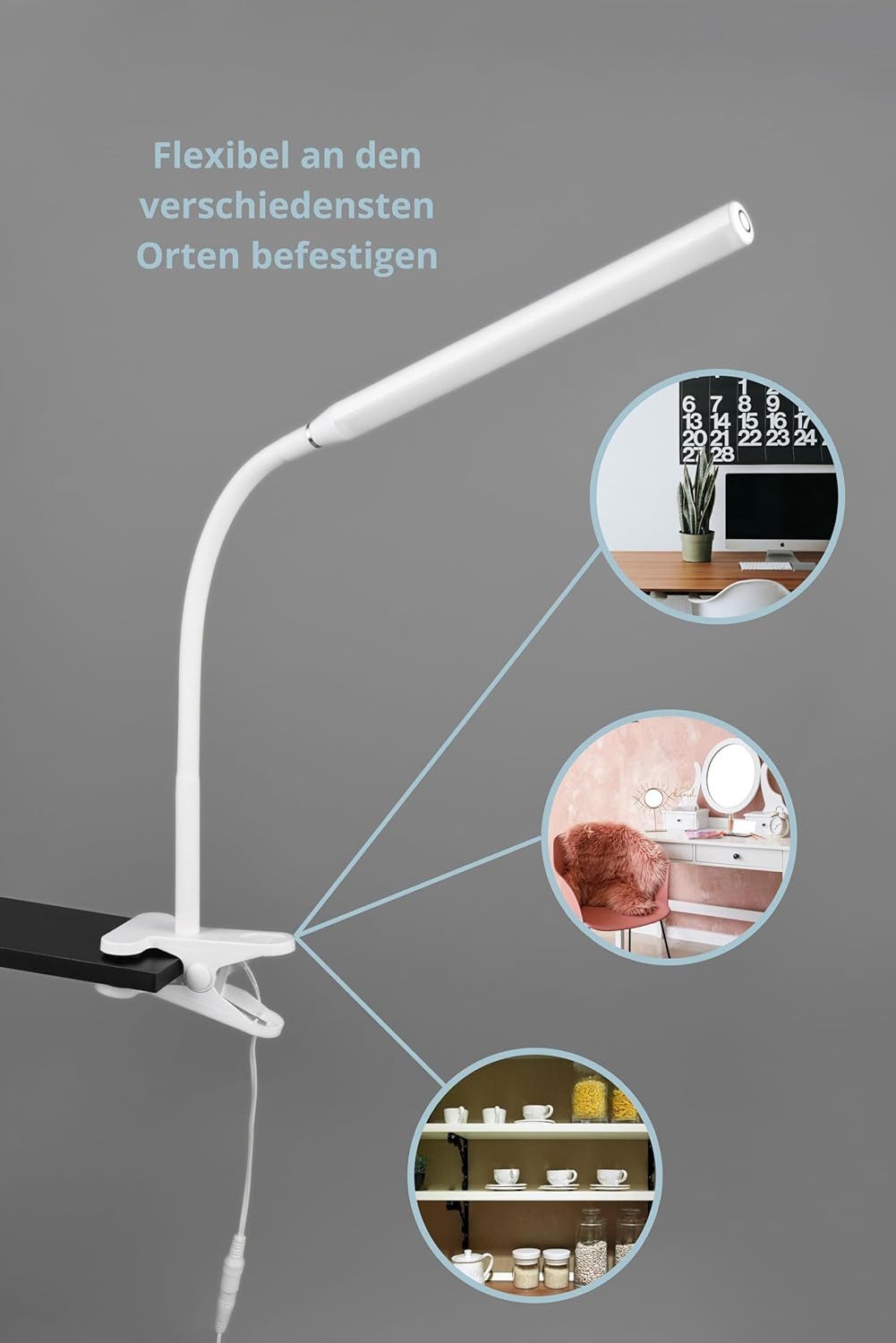 lightling LED Klemmtischleuchte Nella, LED fest günstig online kaufen