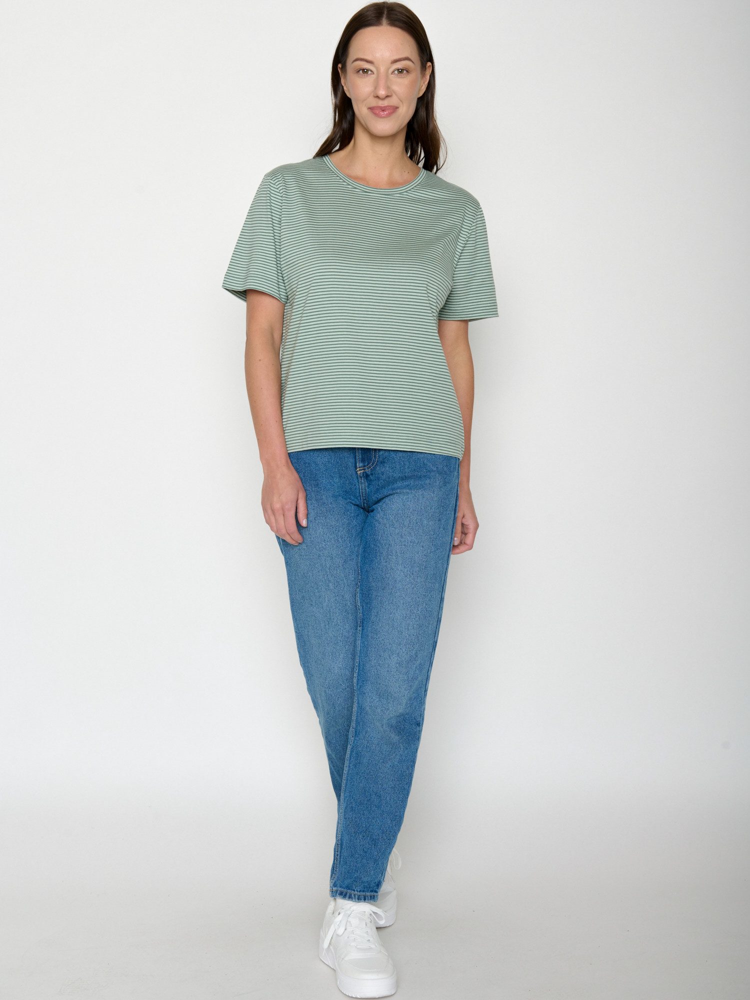 GreenBomb T-Shirt Nova Basic (1-tlg., 1) Flammgarn, lockerer Schnitt, entspannter längerer Ärmel