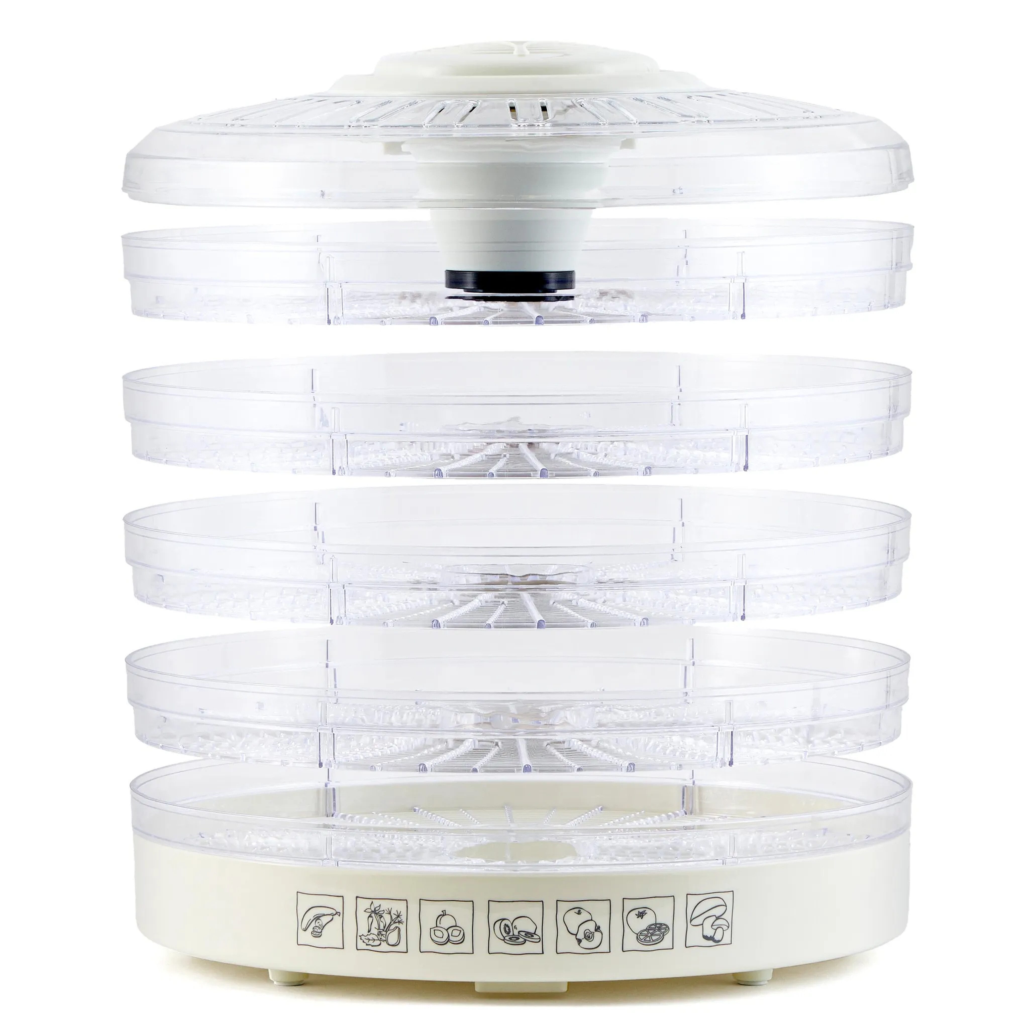 MPM Dörrautomat MSG-02 400 W, BPA-frei, 5 Dörrgitter, Ø 33 cm, 3 Leistungsstufen, höhenverstellbar