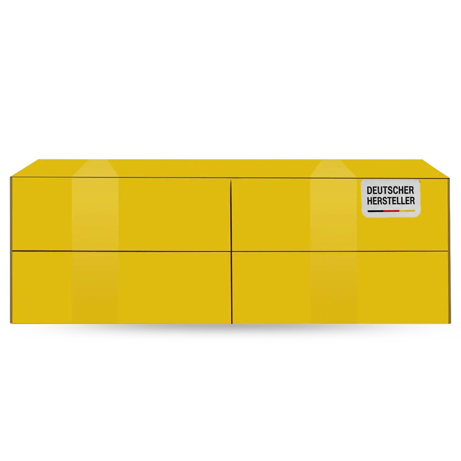 Storado Lowboard Colors 181×63×42cm, Lowboard mit 2 Klappen, Farbe wählbar, Glasfronten und Push-to-open für eine moderne, grifflose Optik