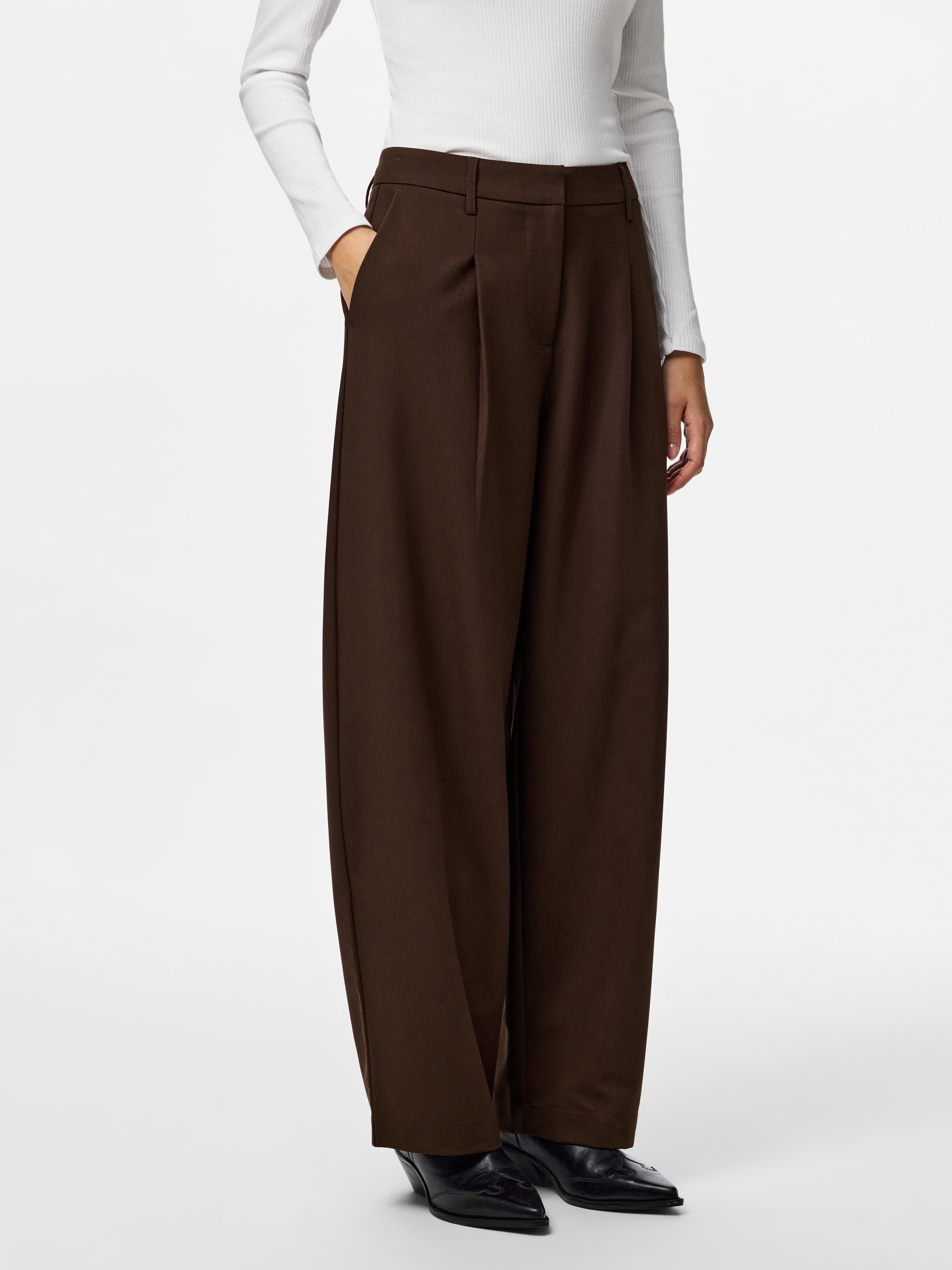 Pieces Anzughose PCBOSELLA MW BARREL PANTS NOOS BC Materialmix, barrel fit