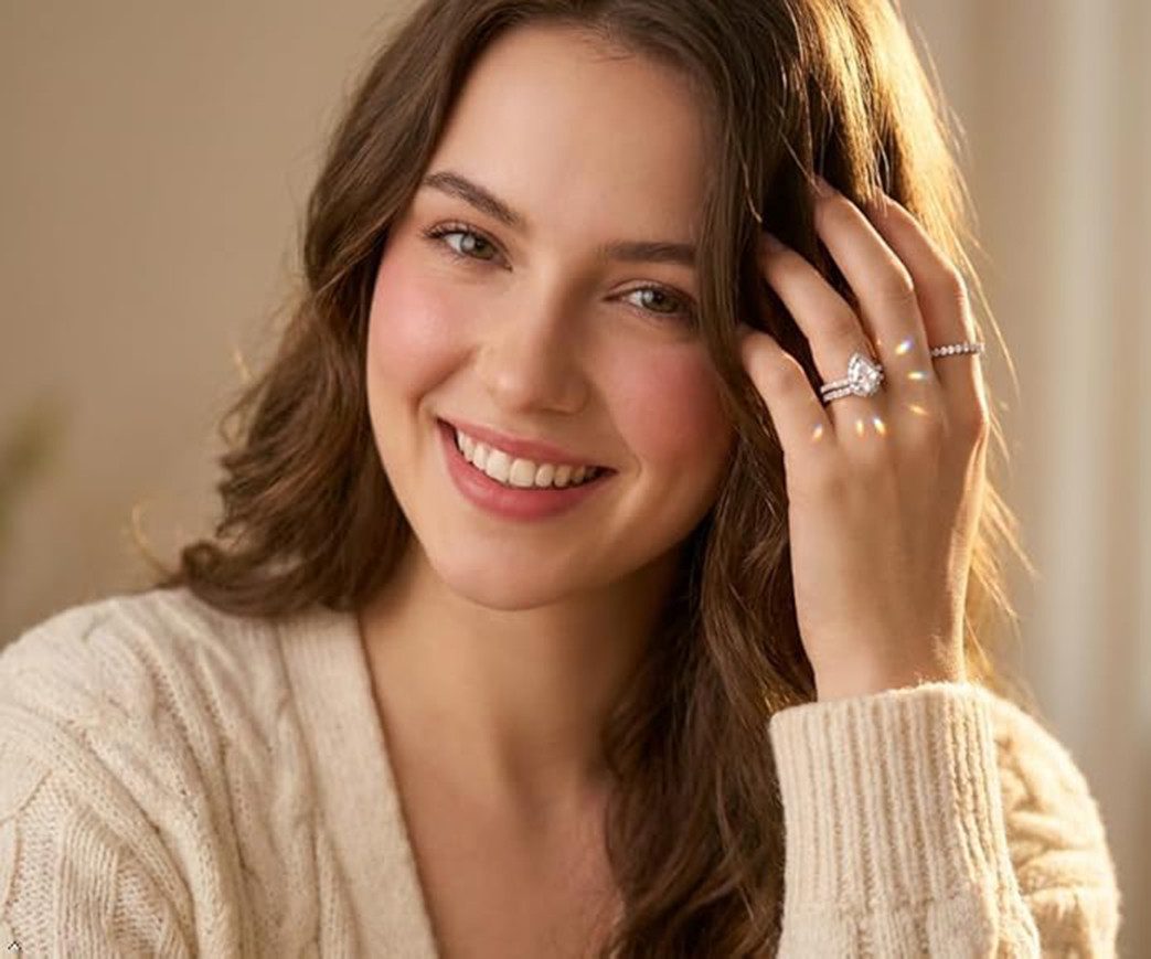 Jumpeak Verlobungsring Ring-Set,2ct,D,VS1,2EX,Diamantring für Damen,Ehering,14K Weißgold, Geschenk für frau,Geschenk ideen für frau,Liebes geschenk für sie
