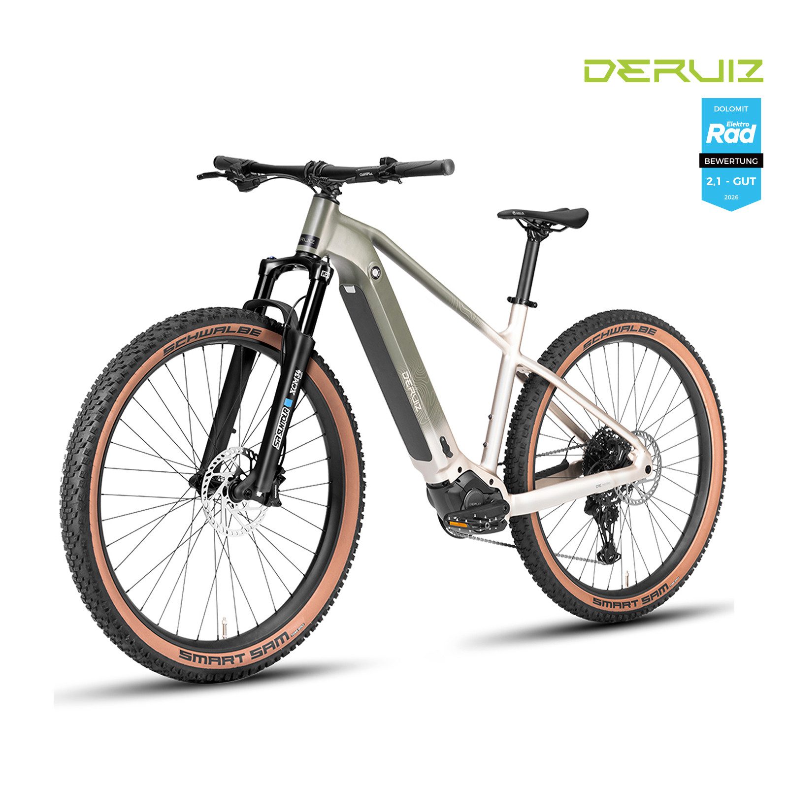 DERUIZ E-Bike Mountainbike 29 Zoll Dolomit, 48 cm Rahmen, 110 Nm, bis zu 180 km Reichweite, 11 Gang SHIMANO CUES ASLU6000T1R Schaltwerk, Kettenschaltung, Mittelmotor, 720 Wh, (Trittfrequenz- und Drehmomentsensor, Für Damen und Herren), 6 Fahrmodi, Hydraul