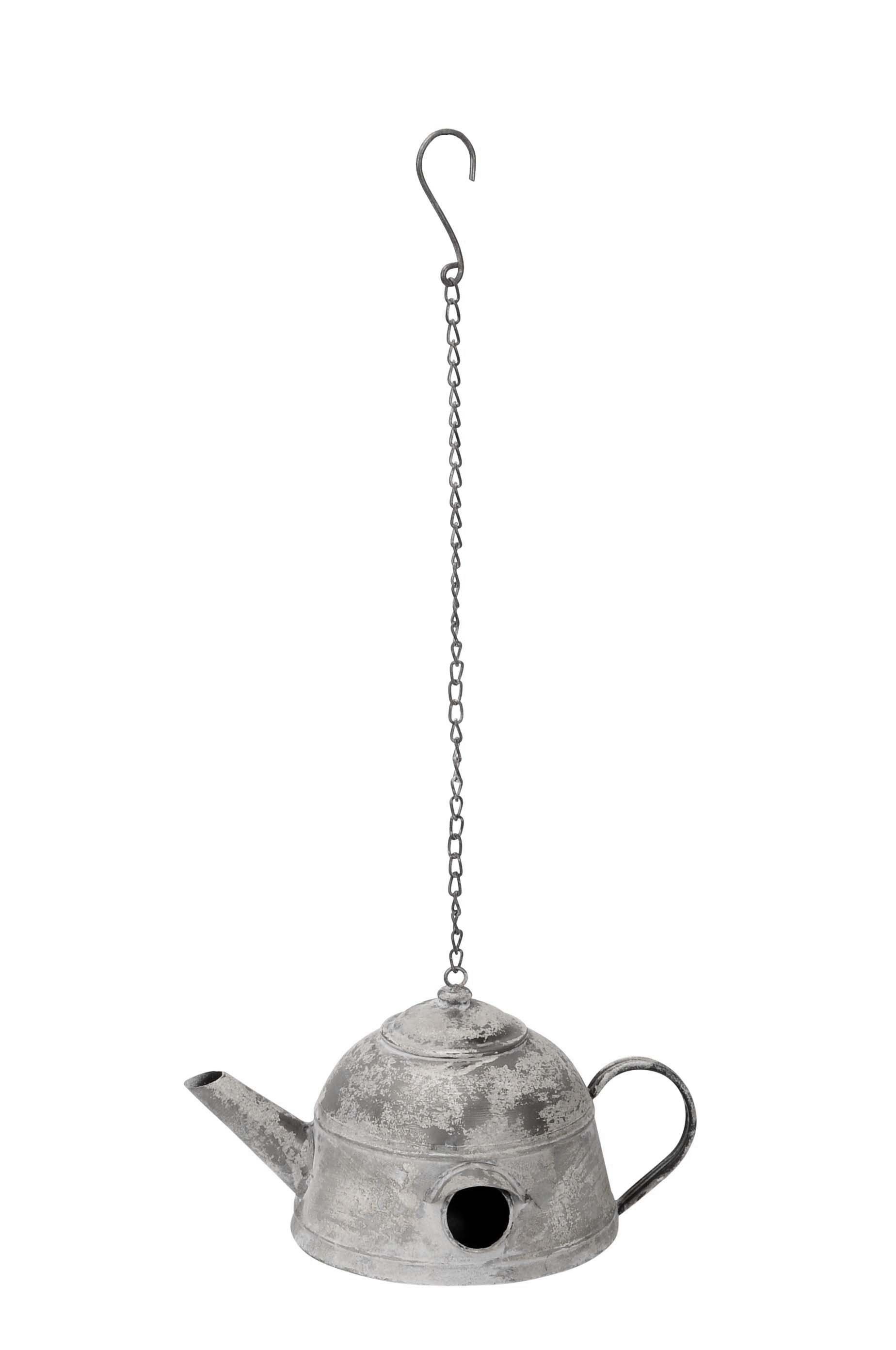 Posiwio Vogelhaus Vogel-Nistkasten "Teekanne" – Charmanter Blickfang für Ihren Garten, Vintage-Look