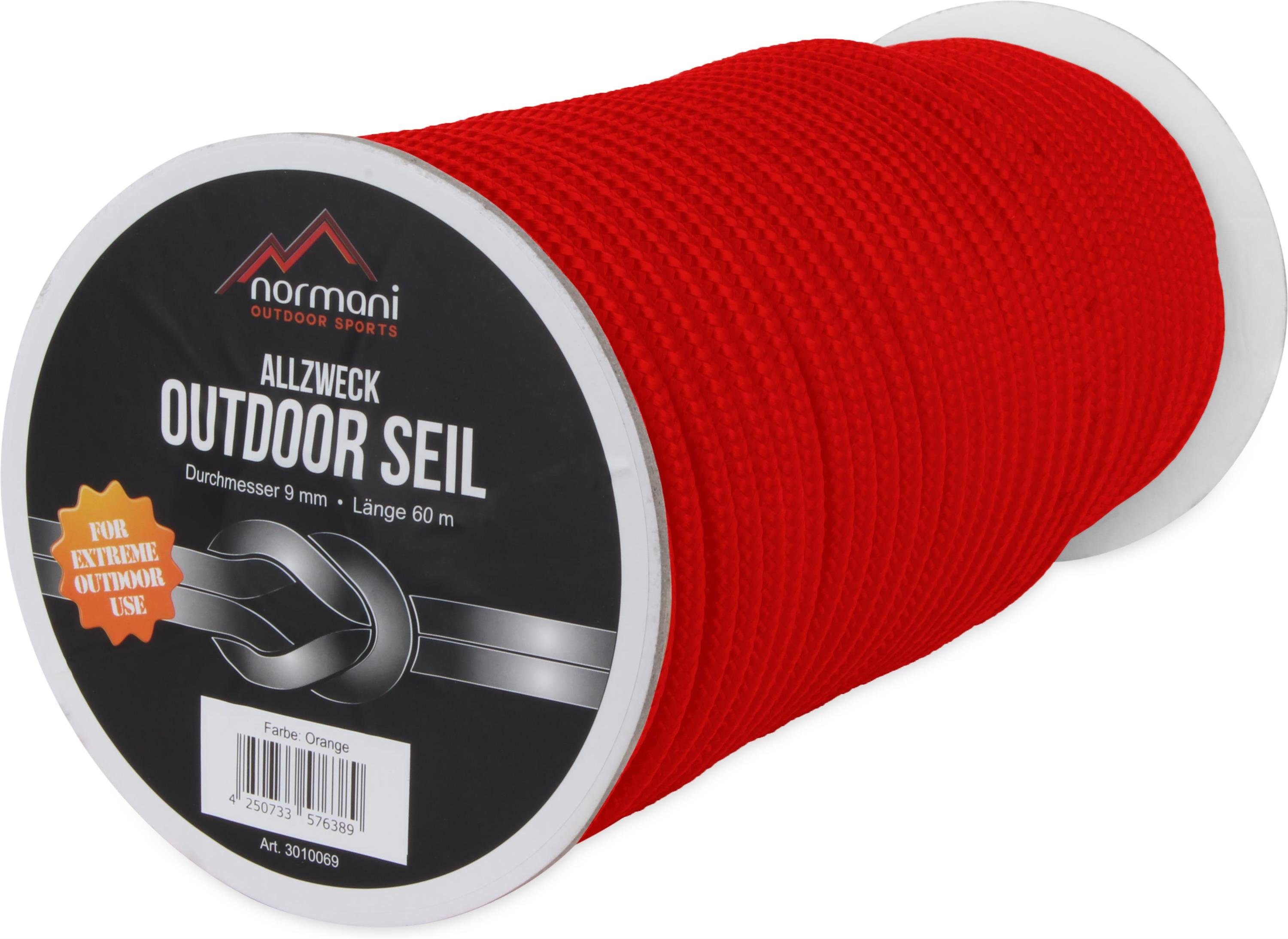 normani Allzweck-Outdoor-Seil 9 mm x 60 m Manning Seil, Paracord-Seil Allzweckseil Reepschnur Gartenseil Leine Zeltseil