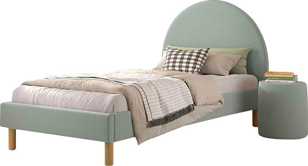 Vipack Schlafzimmer-Set Polsterbett Moon, (Made in Europe), LF 90x200 cm, inkl. Lattenrost, Bouclé Stoff bezogen, wahlw. 4 Farben