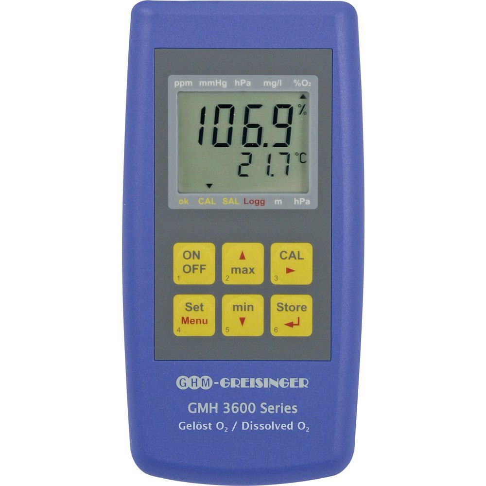 Greisinger Feuchtigkeitsmesser Greisinger GMH 3611-GL Sauerstoffmessgerät Druck, O2-Konzentration, O