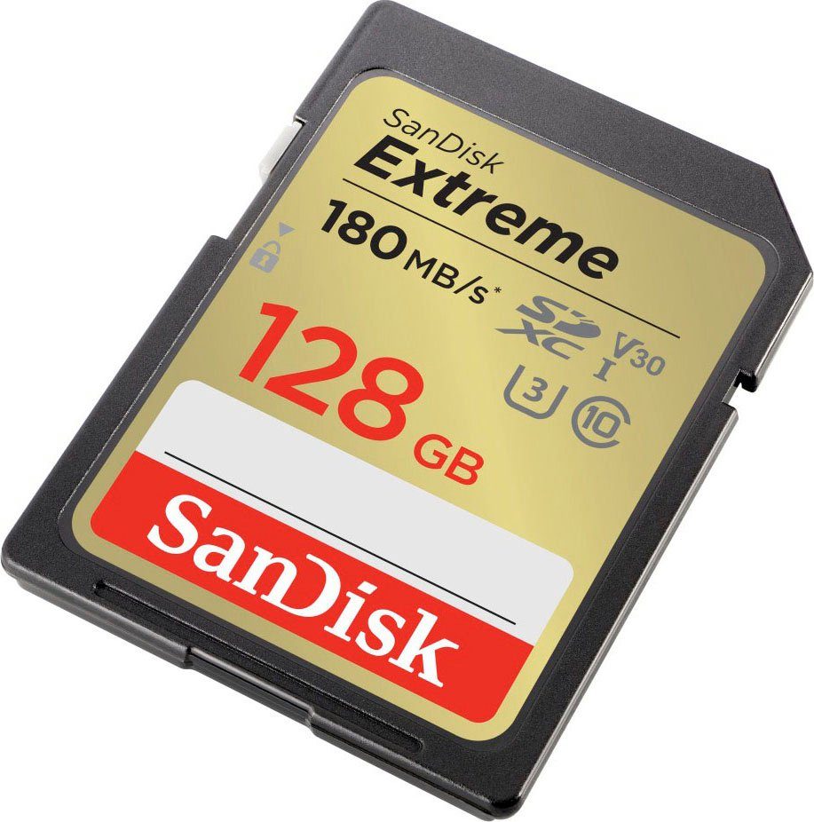 Sandisk Extreme 128GB Speicherkarte (128 GB, UHS Class 3, 180 MB/s Lesegeschwindigkeit)