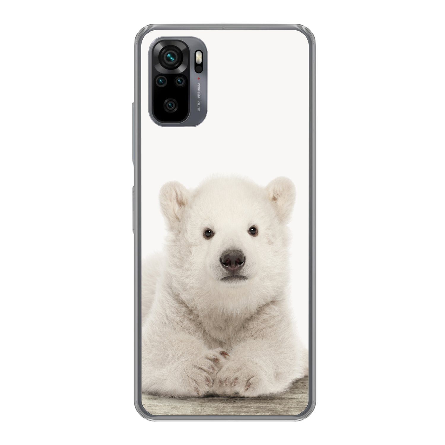 MuchoWow Handyhülle für Xiaomi Redmi Note 10 Pro Eisbär - Tiere - Kinder - Weiß - Jungen -, Phone Case, Silikon, Schutzhülle Dünn