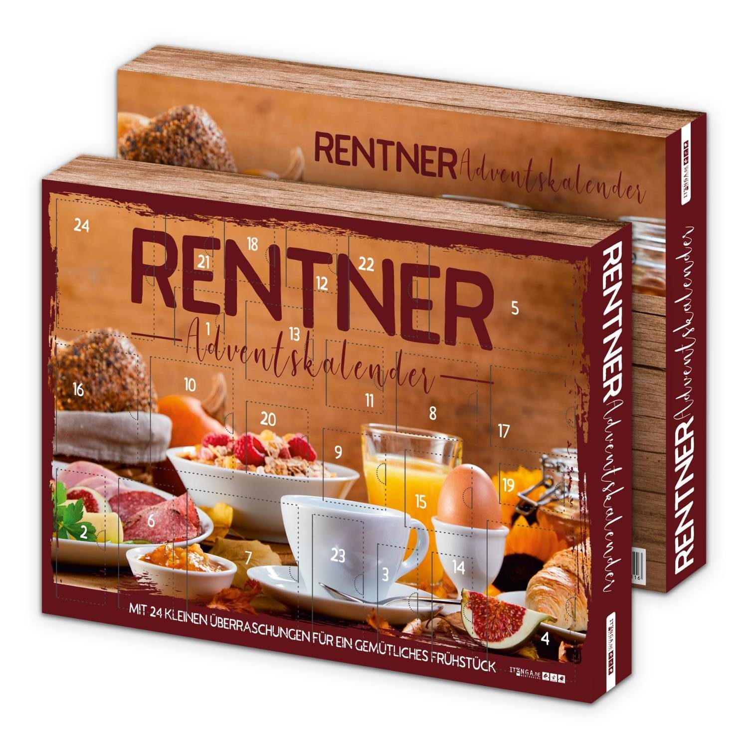 itenga befüllbarer Adventskalender Rohling Rentner Adventskalender zum itenga ungefüllt Selberfüllen -50x