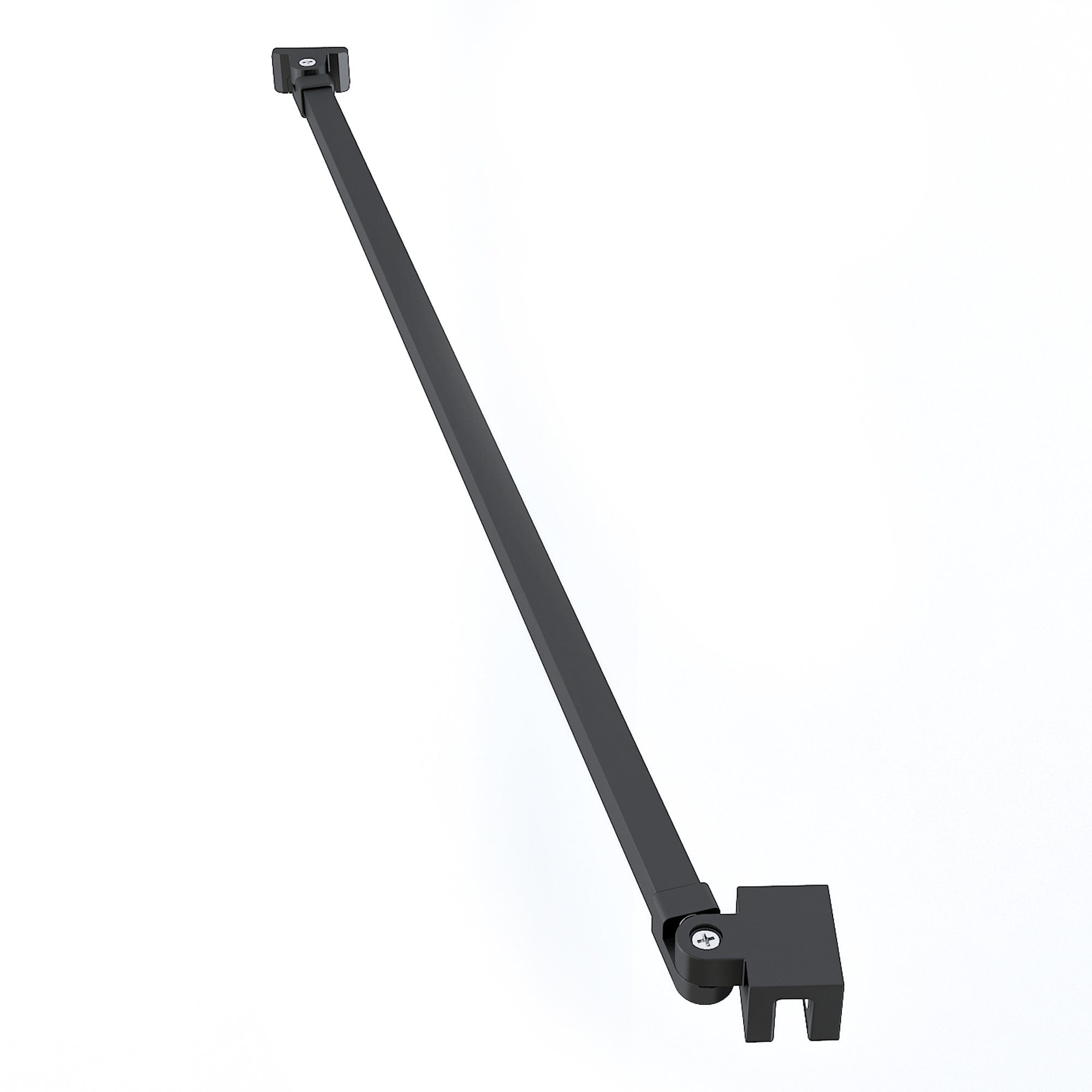 Boromal Duschwand-Stabilisationsstange Stabilisator für Schwarz 180°drehbar flexibel 4-8mm 48cm, Duschkabinen, Walk (Haltestange Duschwand Seitenwand), In für