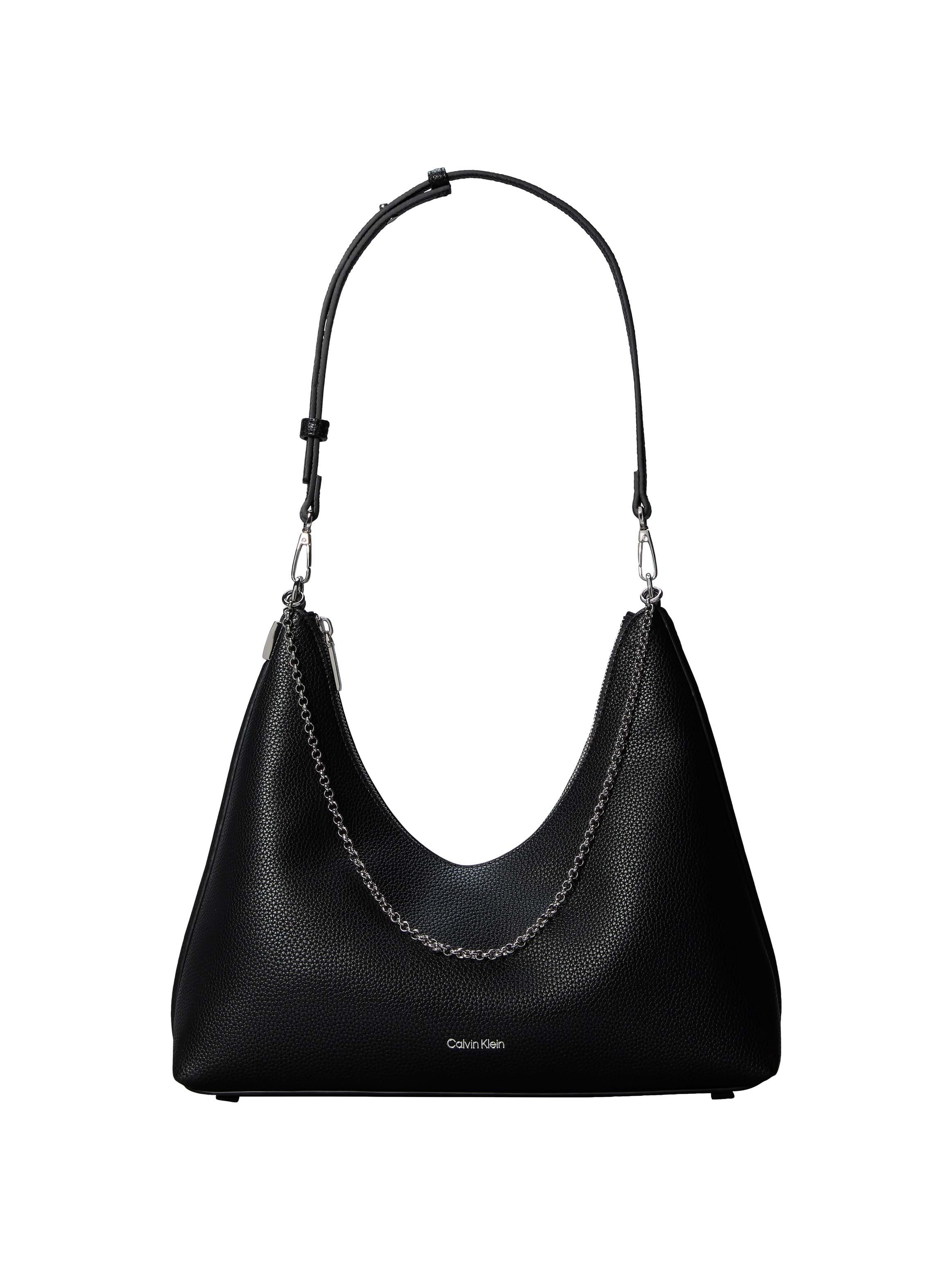 Calvin Klein Schultertasche EMBLEM HW PEBBLE SHOULDER BAG, Schultertasche, Umhängetasche, Hobo Bag mit Logoschriftzug