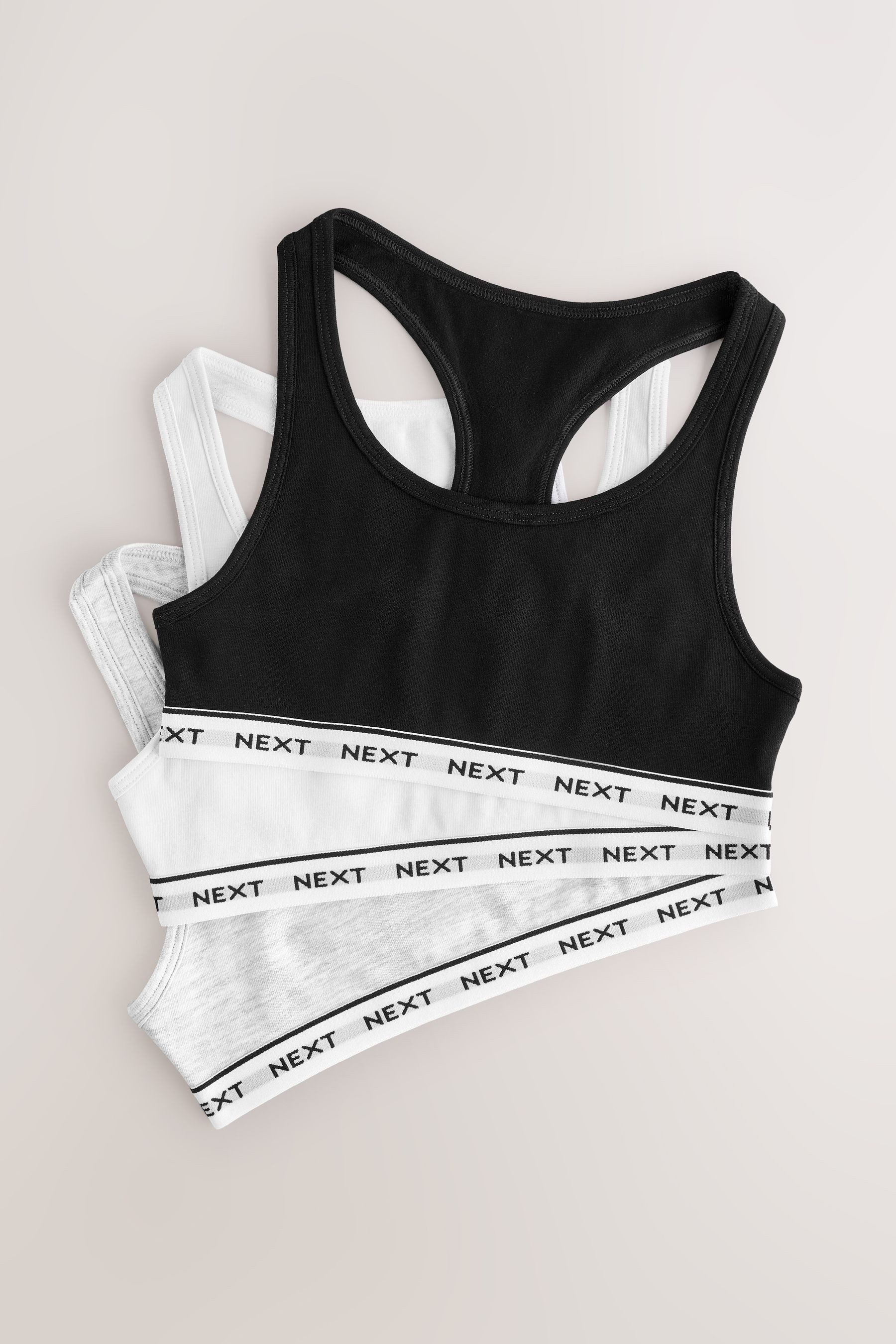 Next Crop-Top 3er-Pack Kurztops mit Ringerrücken (3-tlg)
