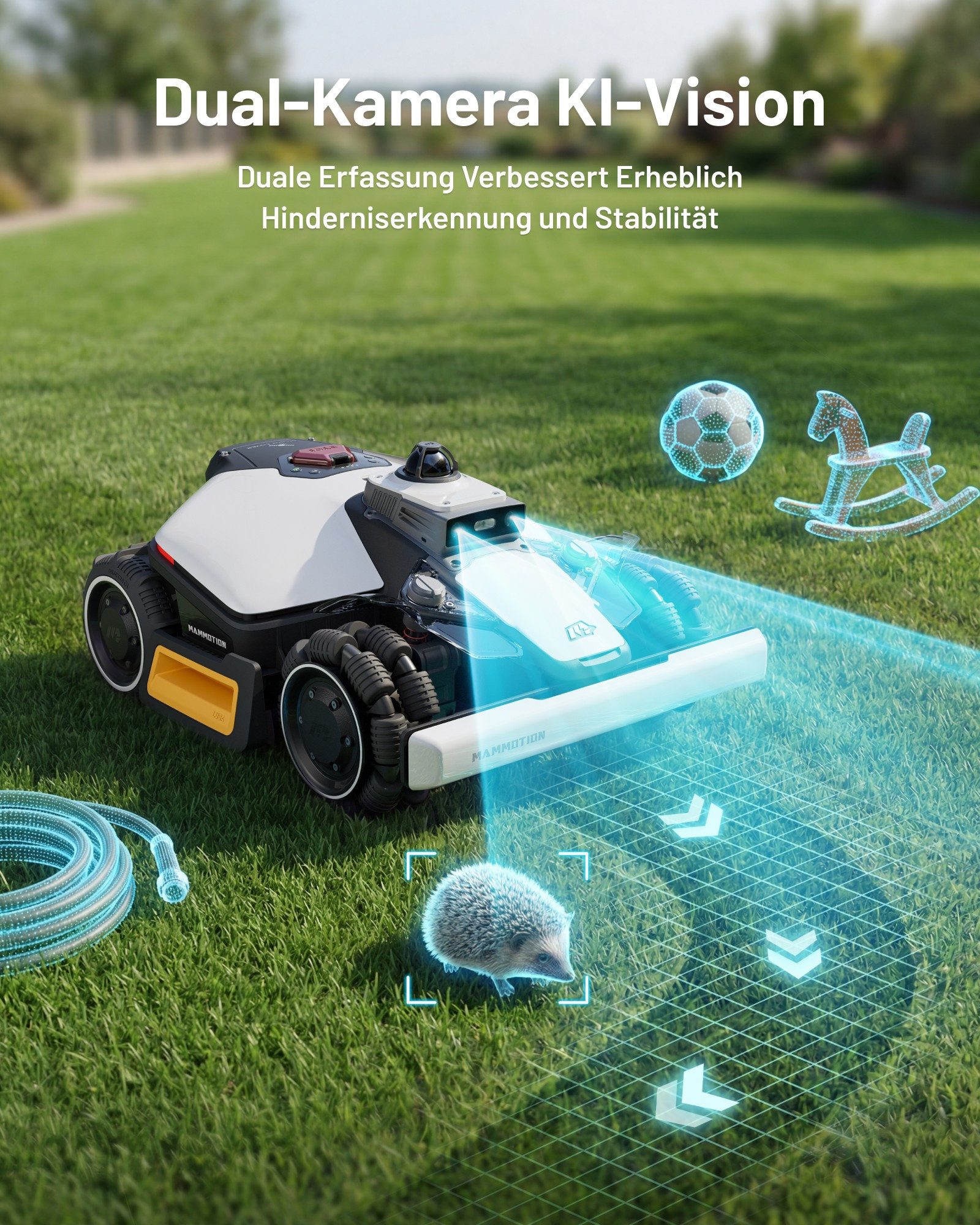 Mammotion Rasenmähroboter LUBA Mini 2 AWD 1500 Mähroboter ohne Begrenzungskabel, bis 1500 m² Rasenfläche, (mit Garage, Waschständer, 360° LiDAR + KI-Vision), Ra – Bild 4 von 5