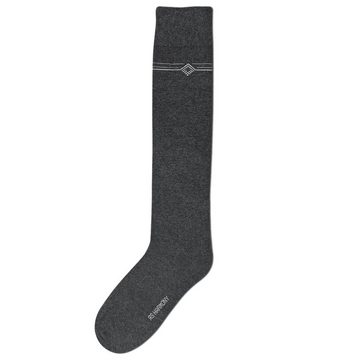 Die Sockenbude Kniestrümpfe HARMONY (Bund, 3-Paar, grau schwarz dunkelblau) mit Komfortbund